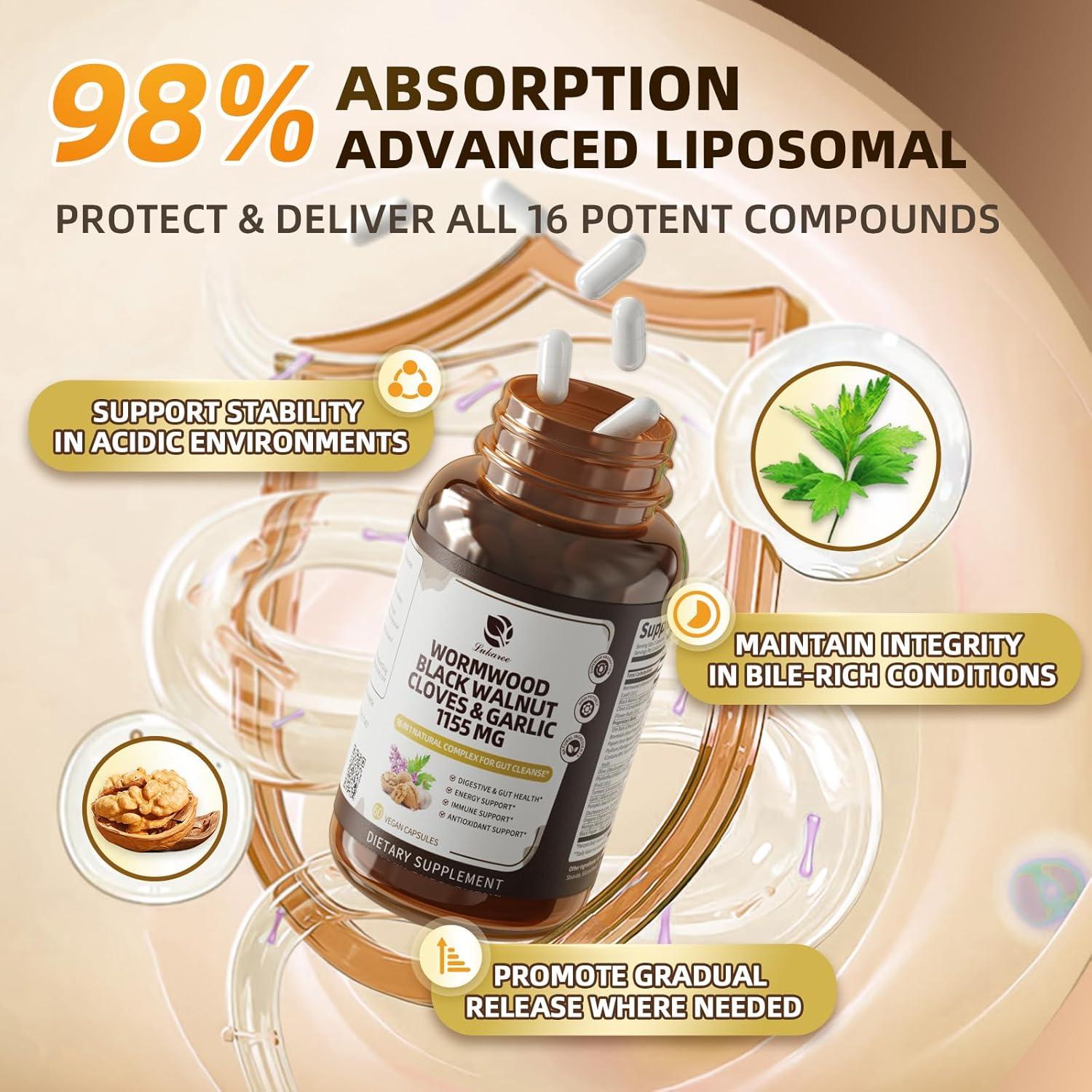 Lukaree 16-en-1 Cápsulas Veganas 1155mg para Salud Digestiva