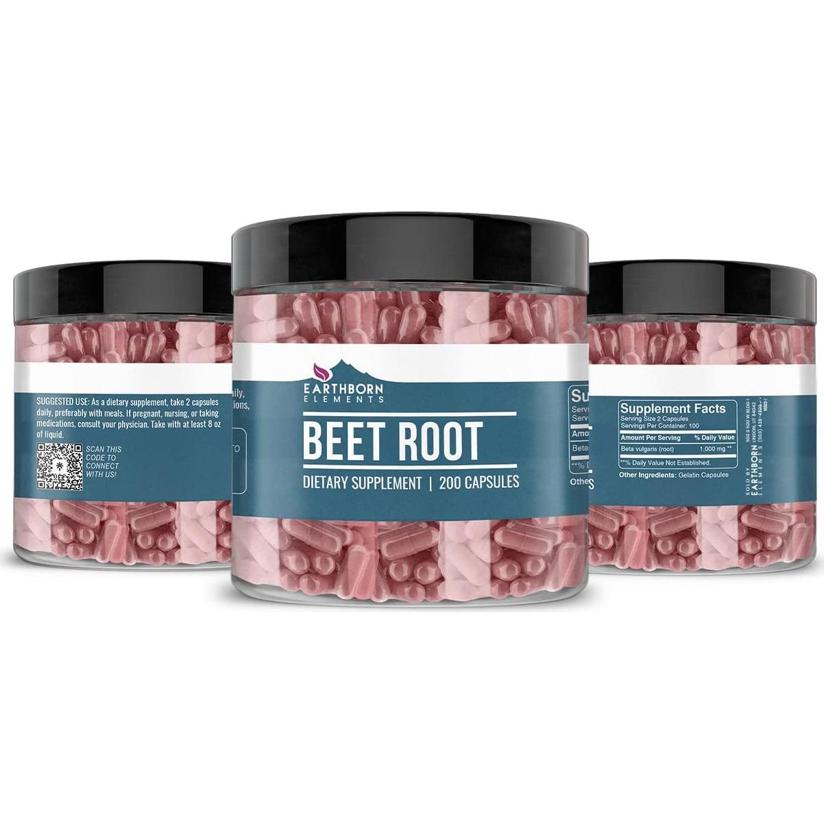 Cápsulas de Raíz de Remolacha Tierra Nacida 200 Unidades