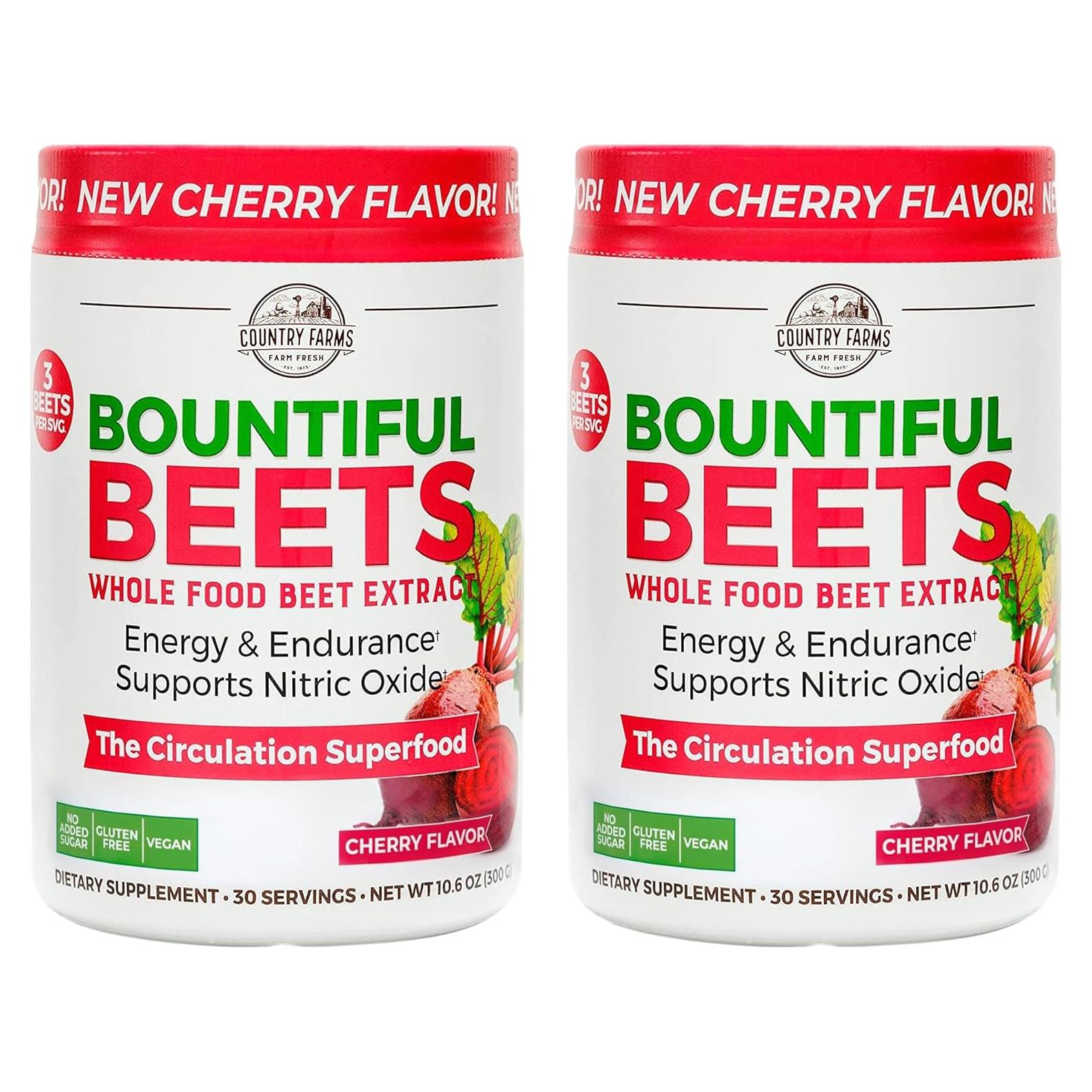 Polvo de Remolacha Country Farms 60 Porciones Sabor Cereza