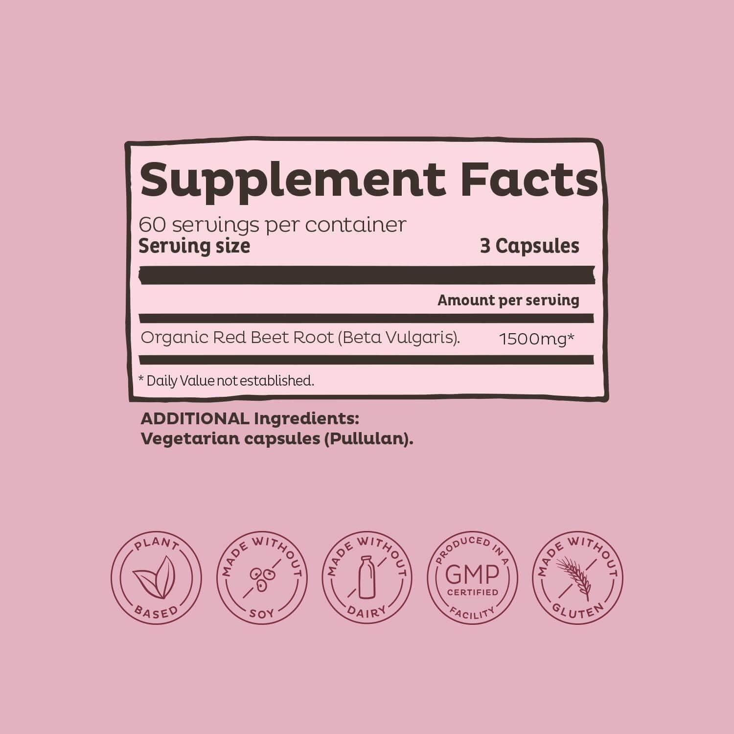 Paquete de Polvo y Cápsulas de Raíz de Remolacha KOS 360g