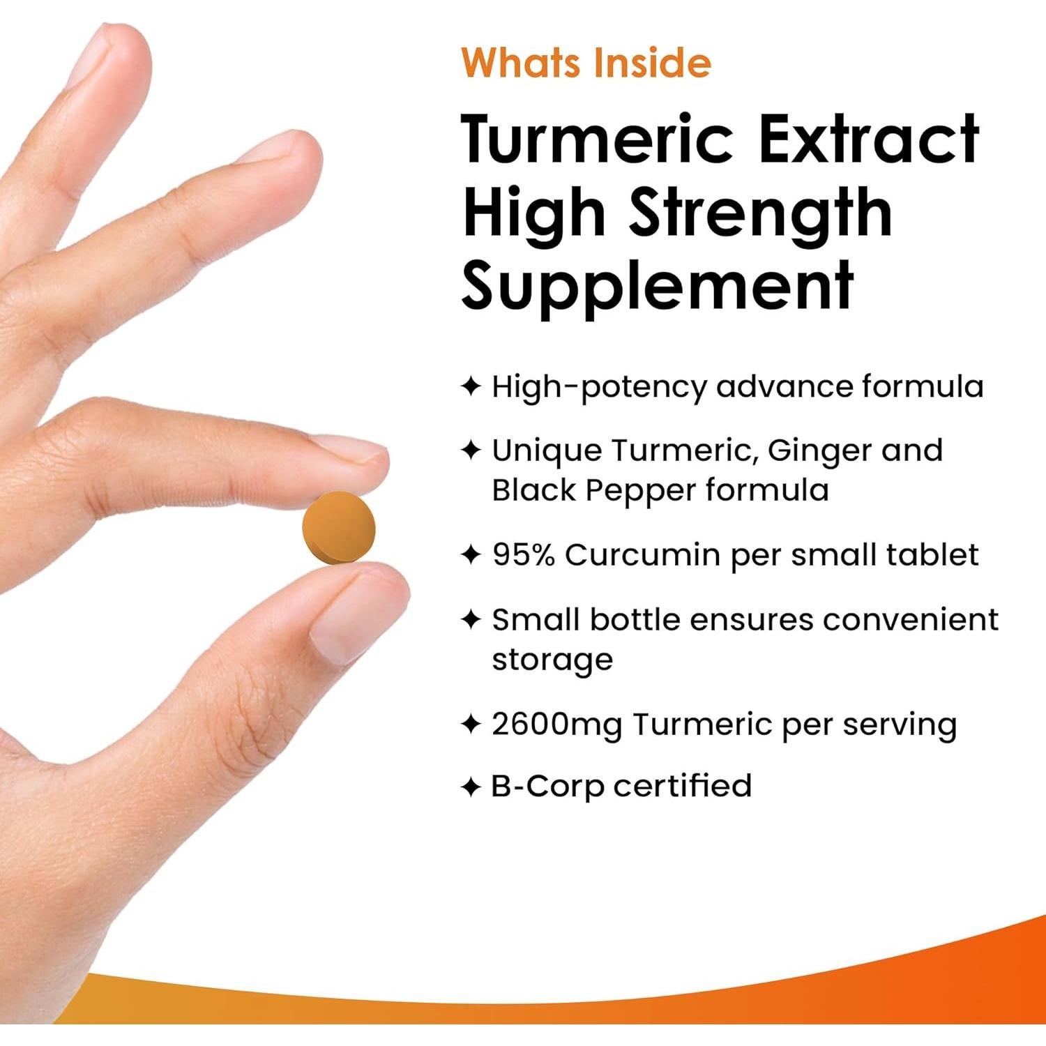 Tabletas de Cúrcuma y Jengibre New Leaf - 180 Tabletas