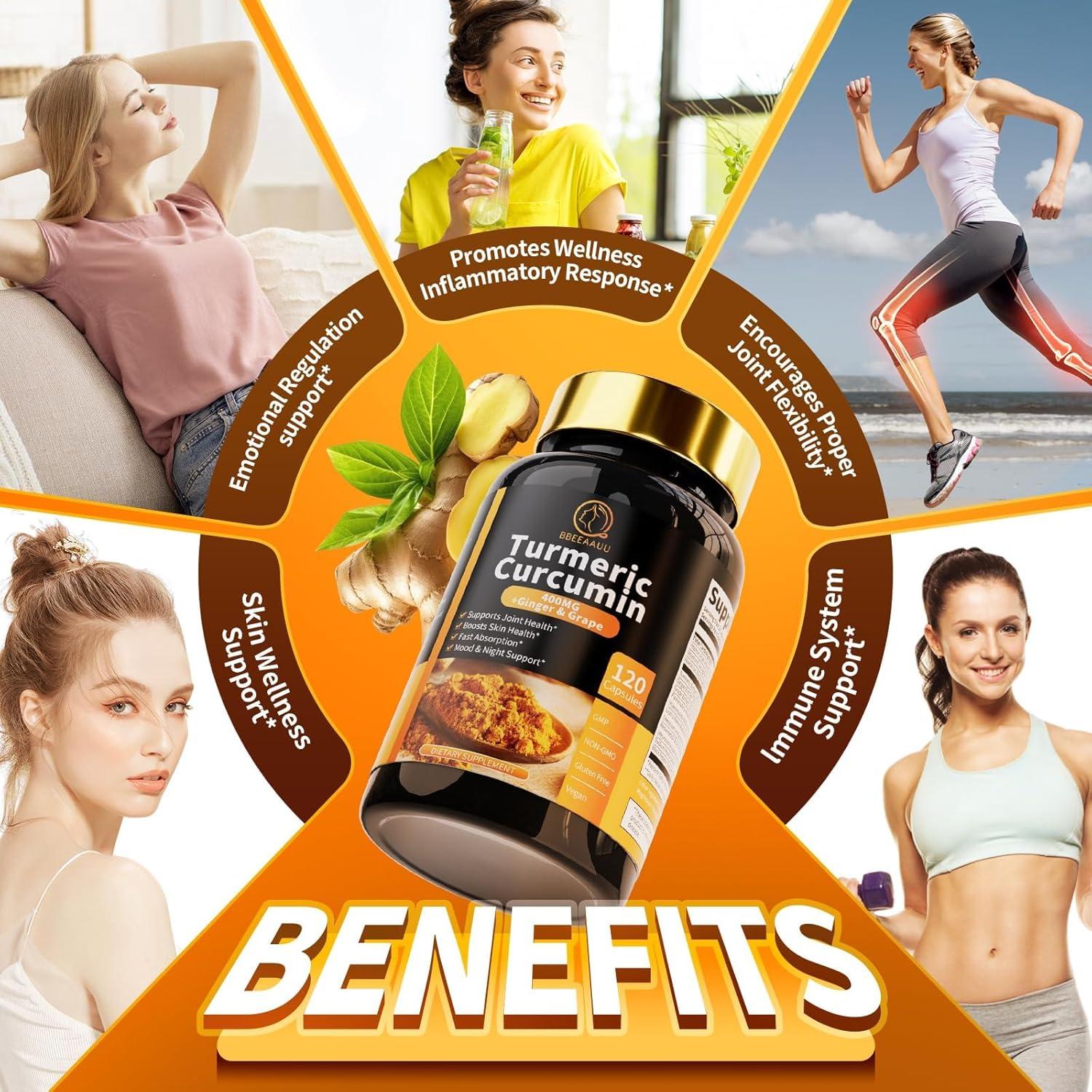 Suplemento de Cúrcuma 11 en 1 BBEEAAUU - 120 Cápsulas