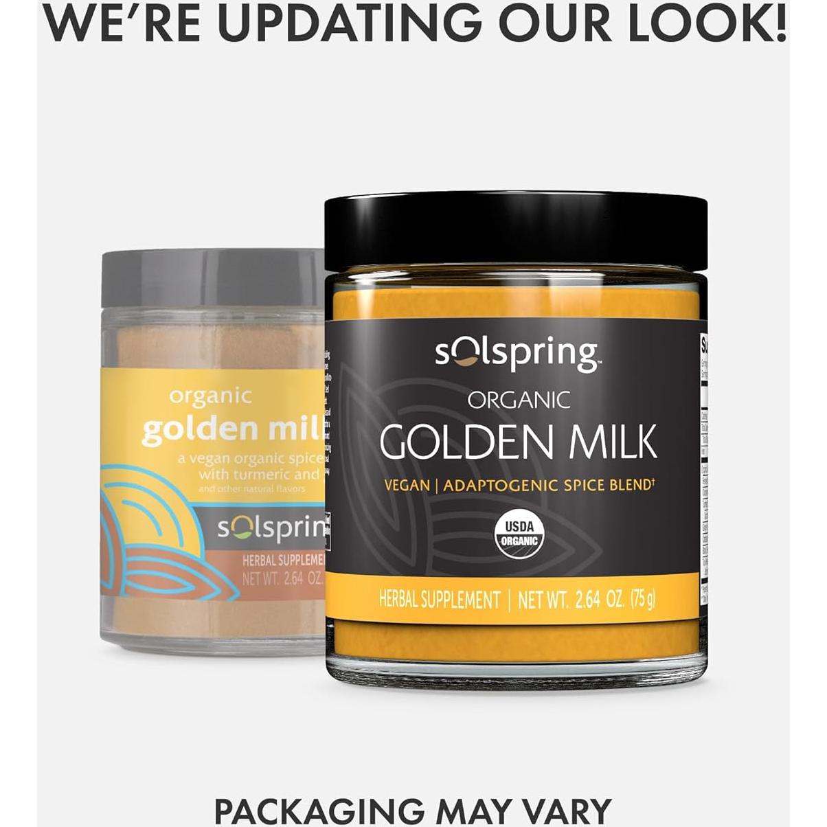 Suplemento Herbal Solspring Golden Milk Dr. Mercola 75 g Orgánico