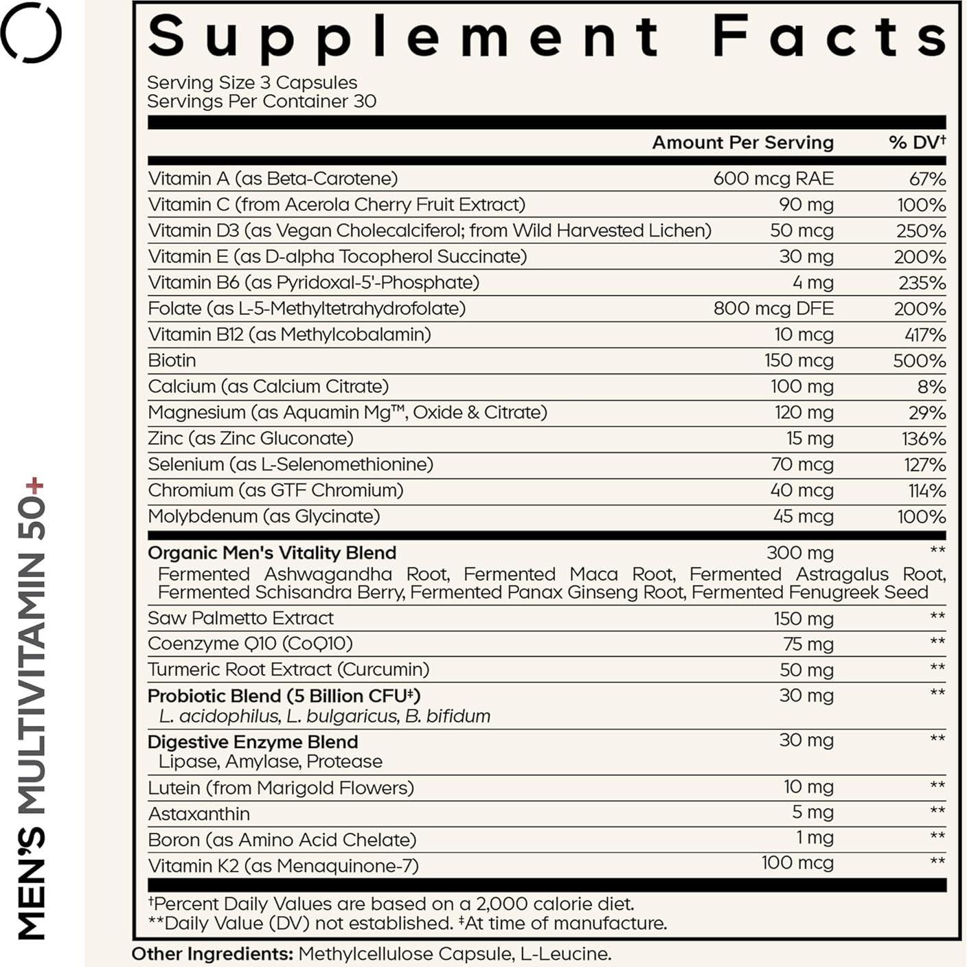 Multivitamínico para Hombres Codeage 50+ - 90 Cápsulas