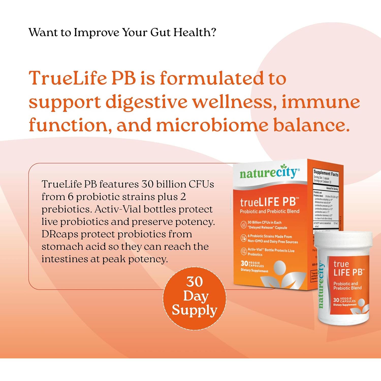 NatureCity Suplemento Digestivo Probioticos y Prebioticos 30 Caps