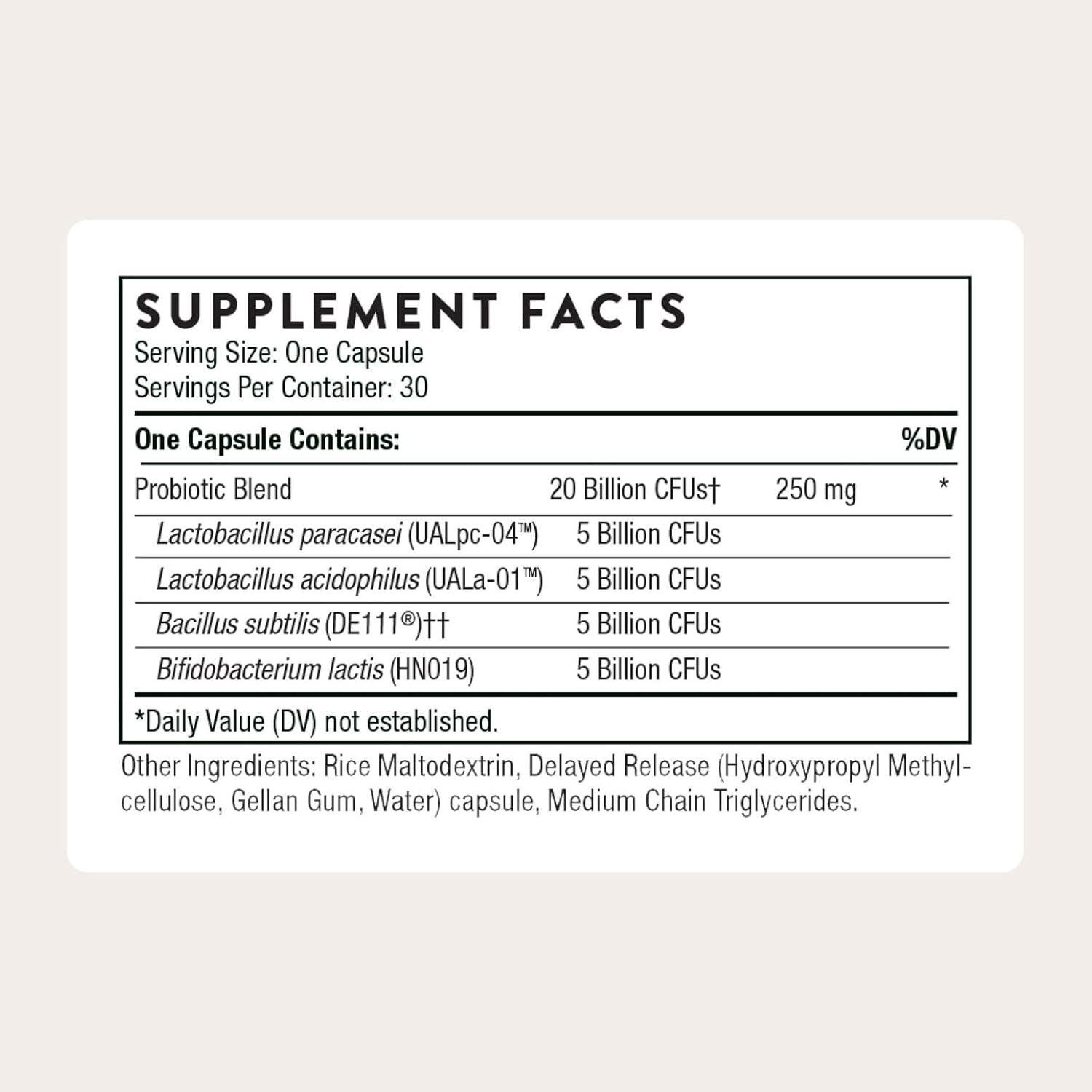 Suplemento Probiótico Thorne FloraSport 20B - 30 Porciones