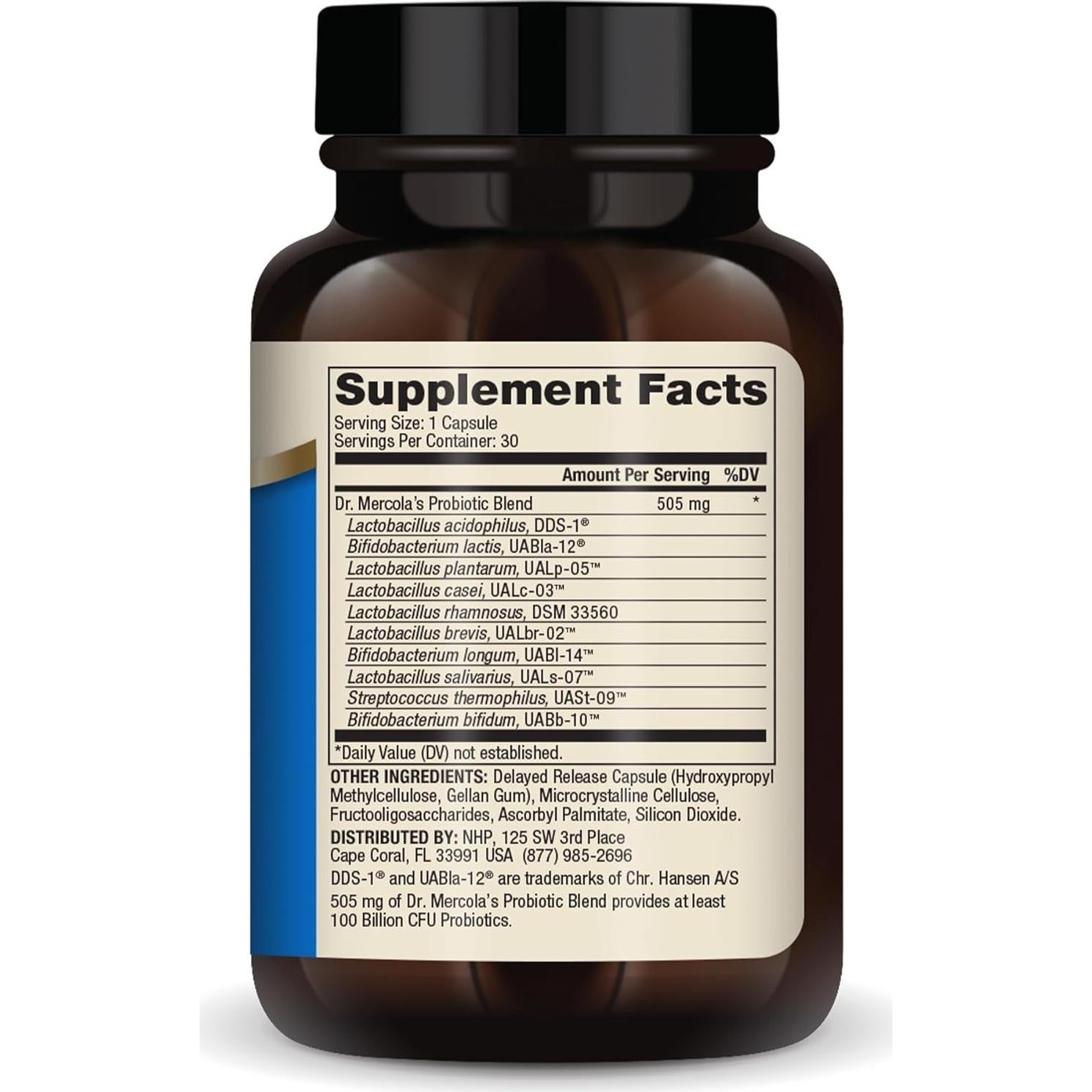 Probióticos Completos Dr. Mercola 30 Cápsulas 100 Mil Millones CFU
