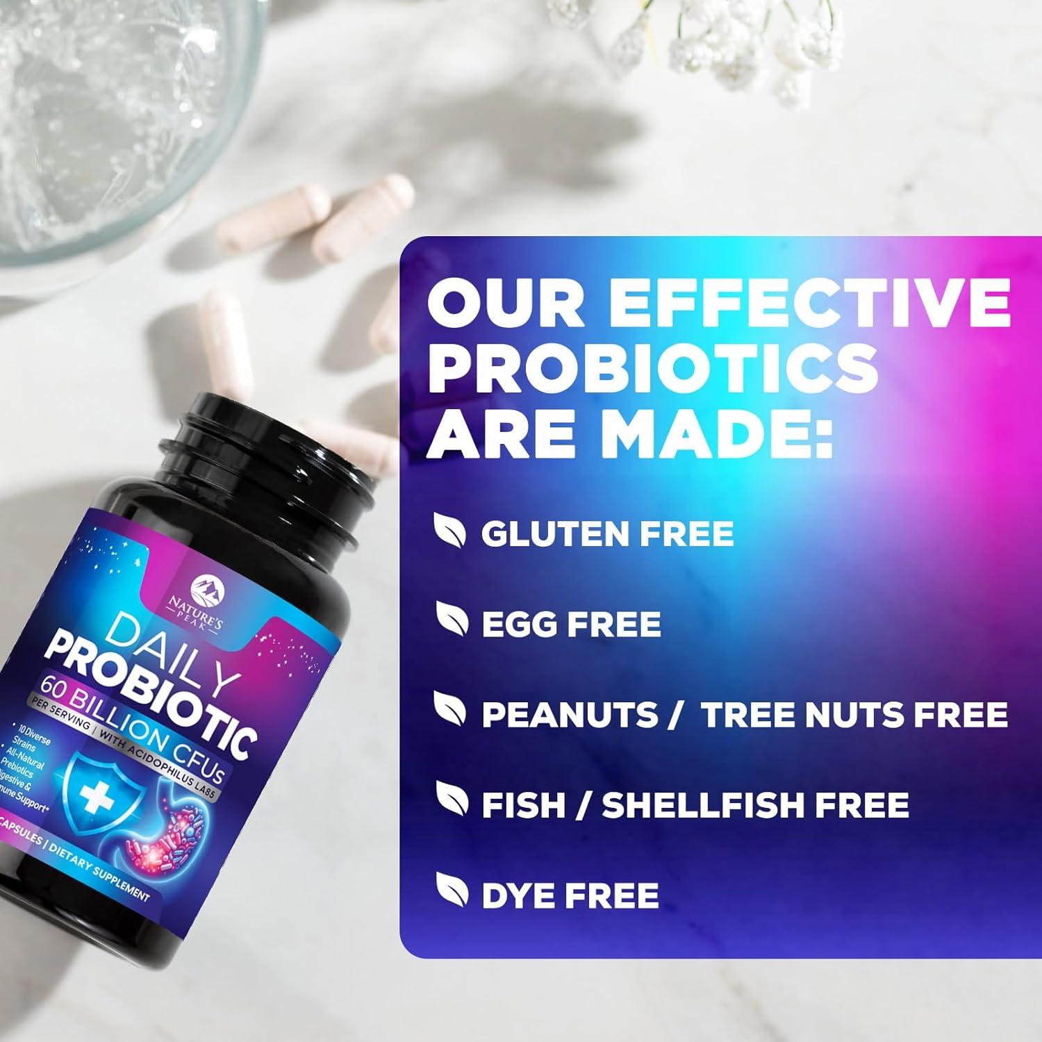 Probioticos Nature's Peak 60 Mil Millones CFU 120 Cápsulas