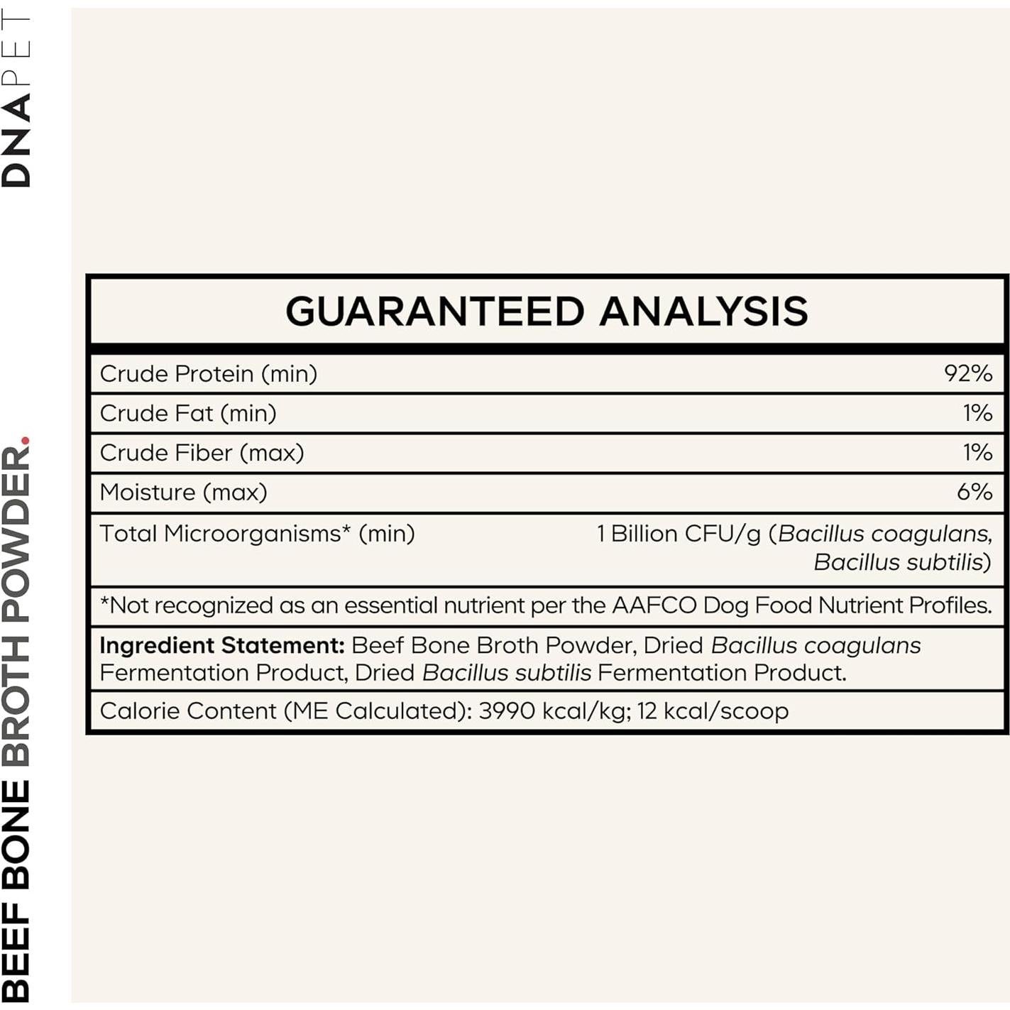 Suplemento en polvo de caldo de hueso de res DNA PET 90g