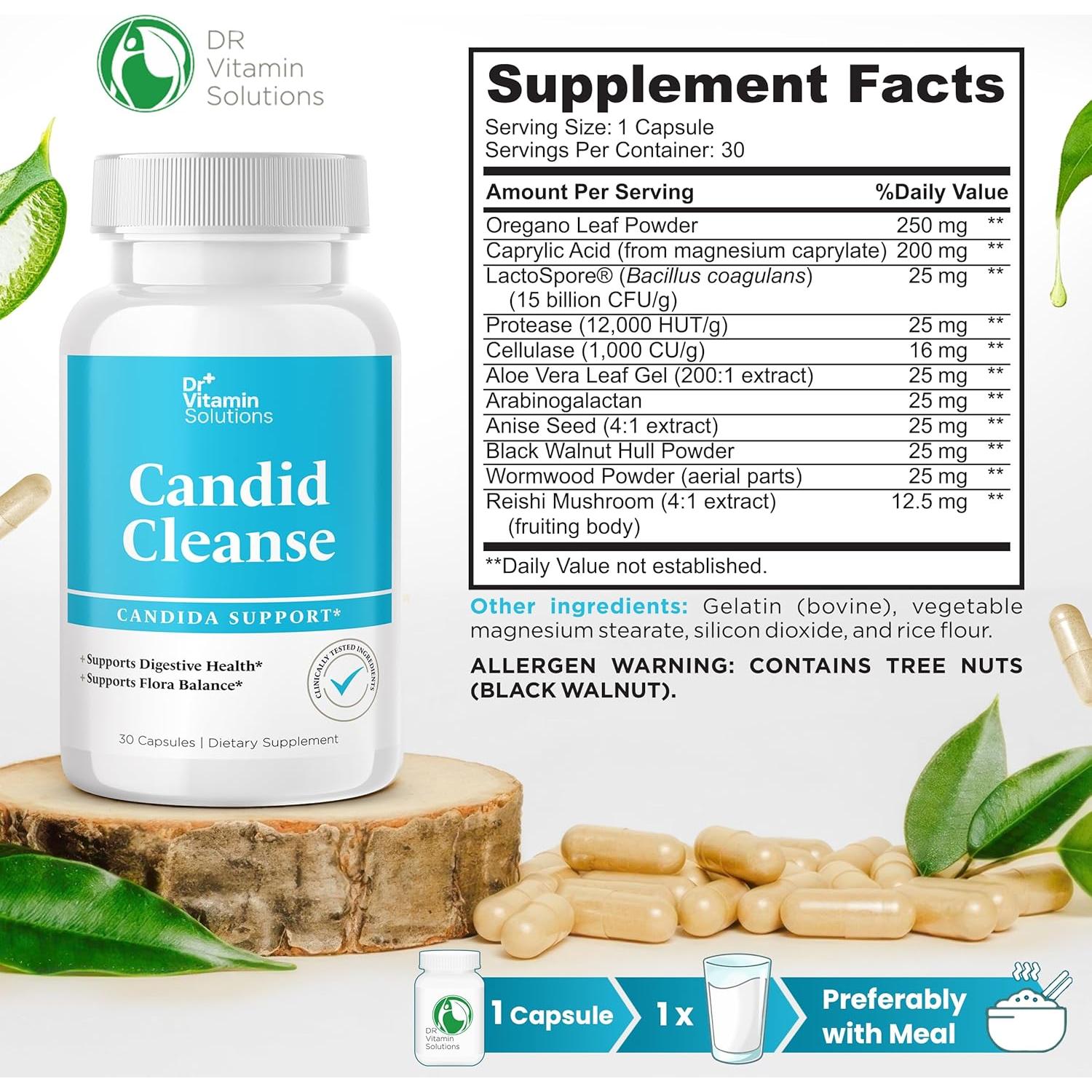 Suplemento Candid Cleanse Dr. Vitamin 30 Cápsulas Salud Digestiva