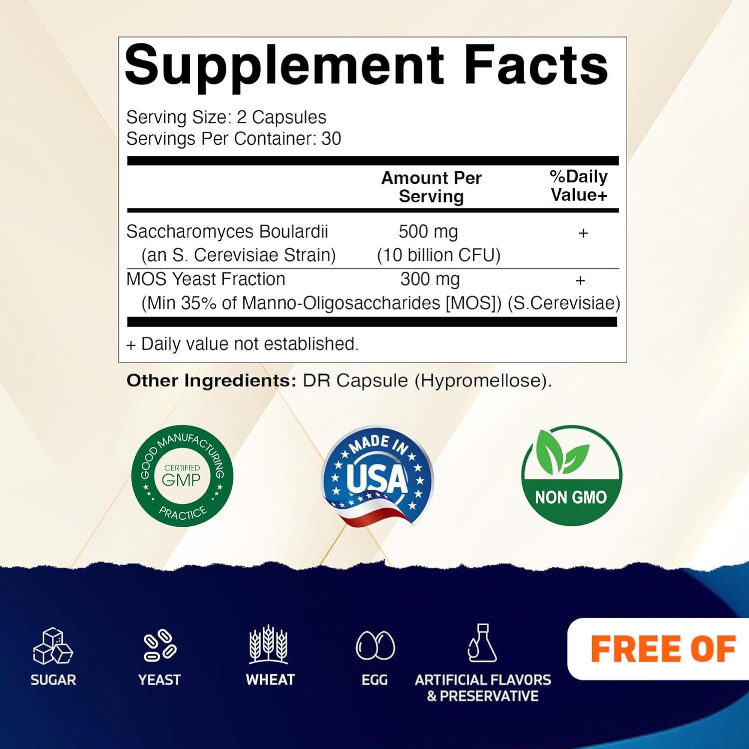 Vitamatic Probiotico Saccharomyces Boulardii 300 mg 60 Cápsulas