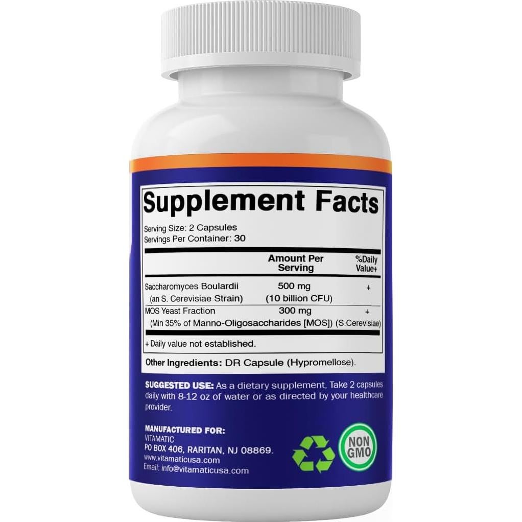 Vitamatic Probiotico Saccharomyces Boulardii 300 mg 60 Cápsulas