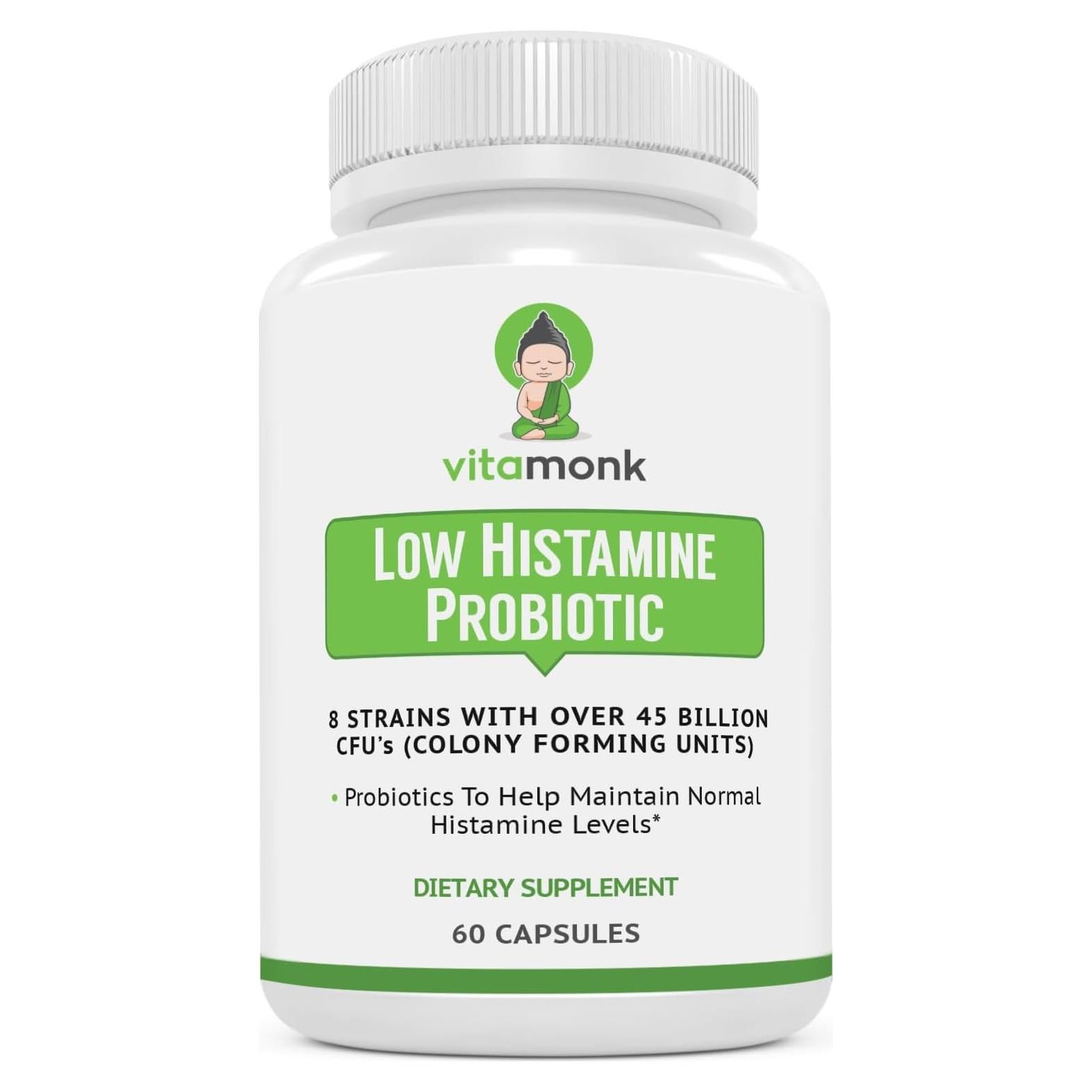 Probioticos VitaMonk Bajos en Histamina 60 Cápsulas 45 Mil Millones