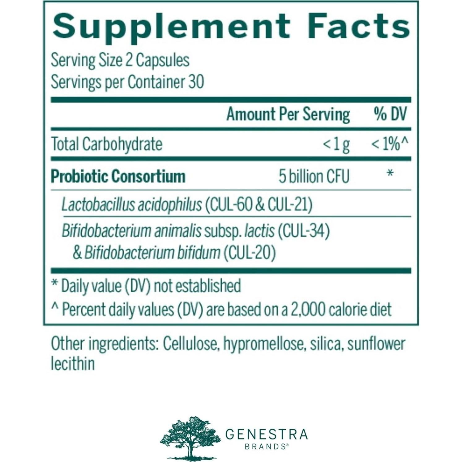 Cápsulas Probioticas Genestra HMF 60 Unidades - Apoyo Intestinal