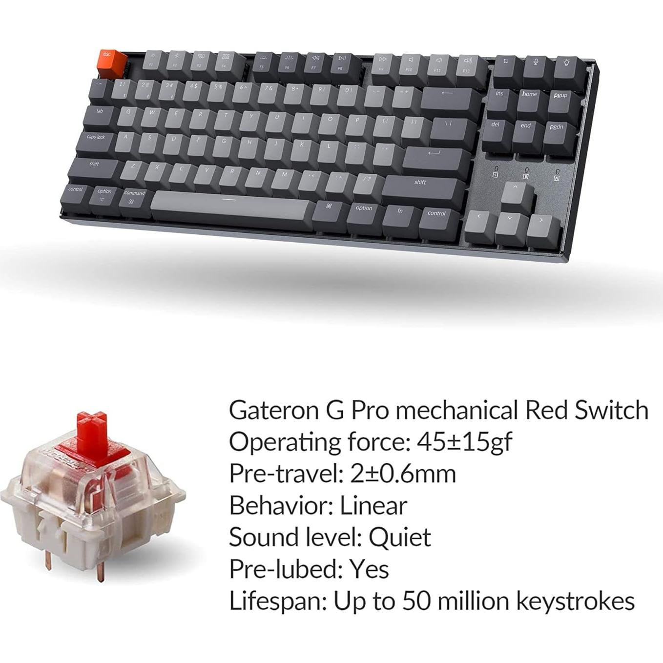 Teclado Mecánico Inalámbrico Keychron K8 Tenkeyless RGB