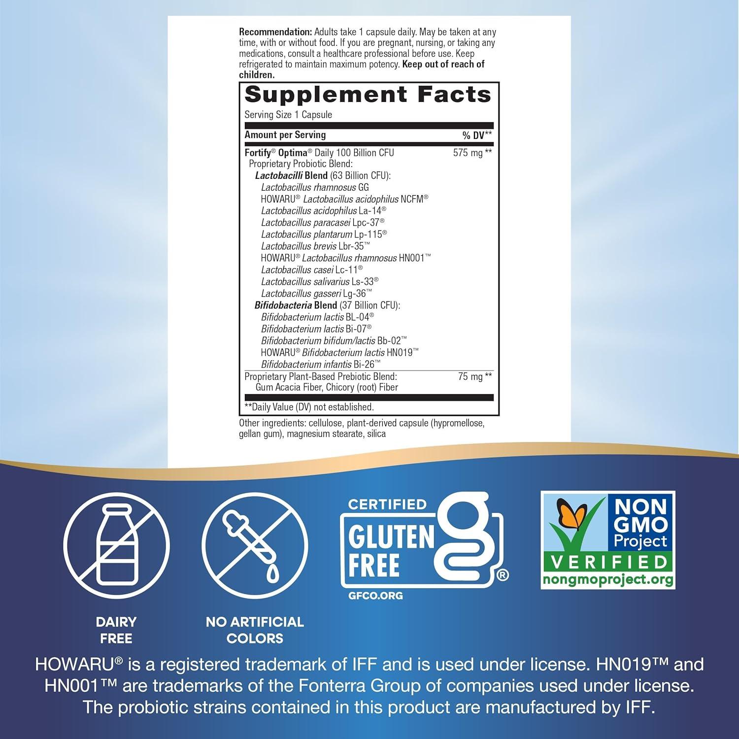 Probiotico Fortalece Optima Nature's Way 100 Mil Millones 30 Cápsulas