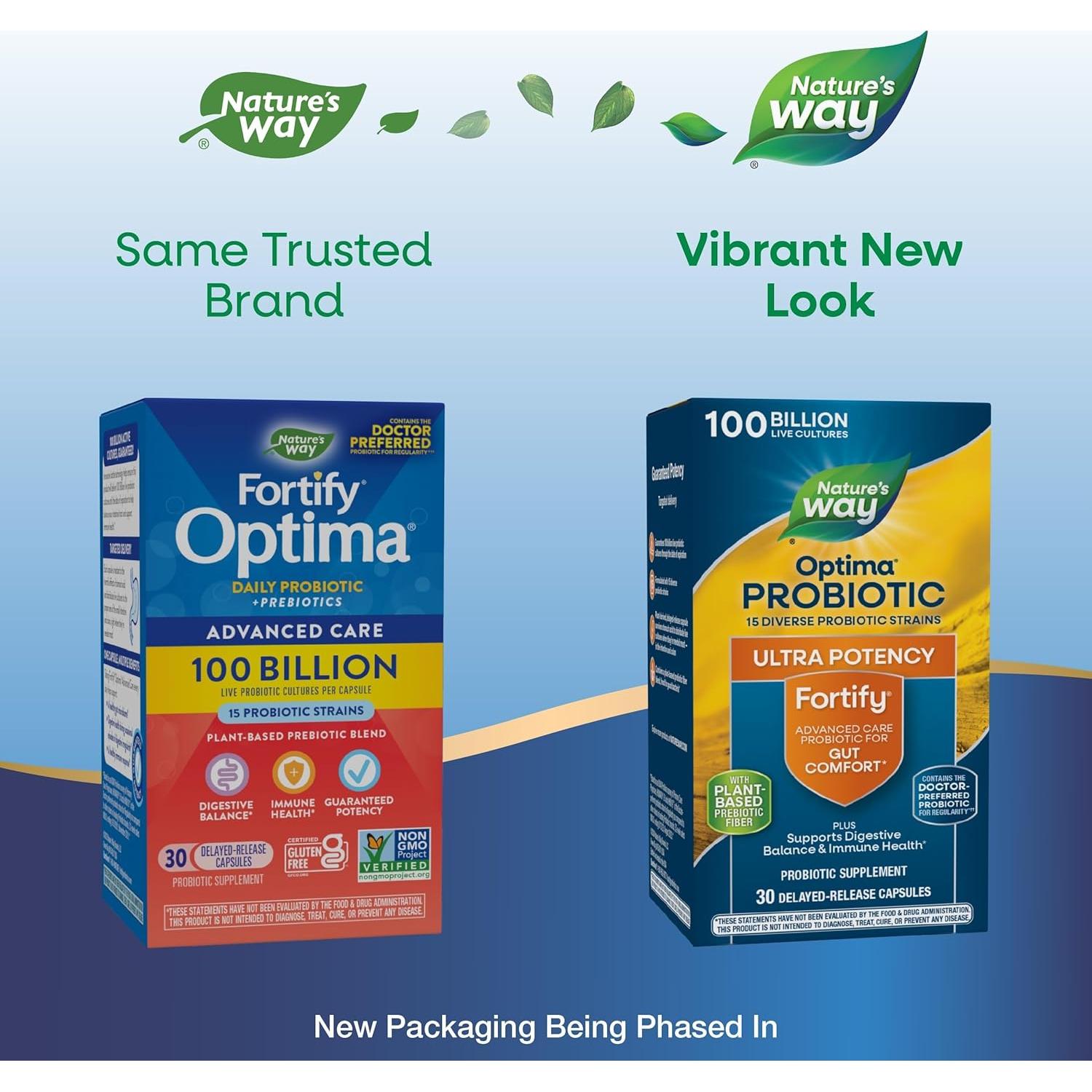 Probiotico Fortalece Optima Nature's Way 100 Mil Millones 30 Cápsulas