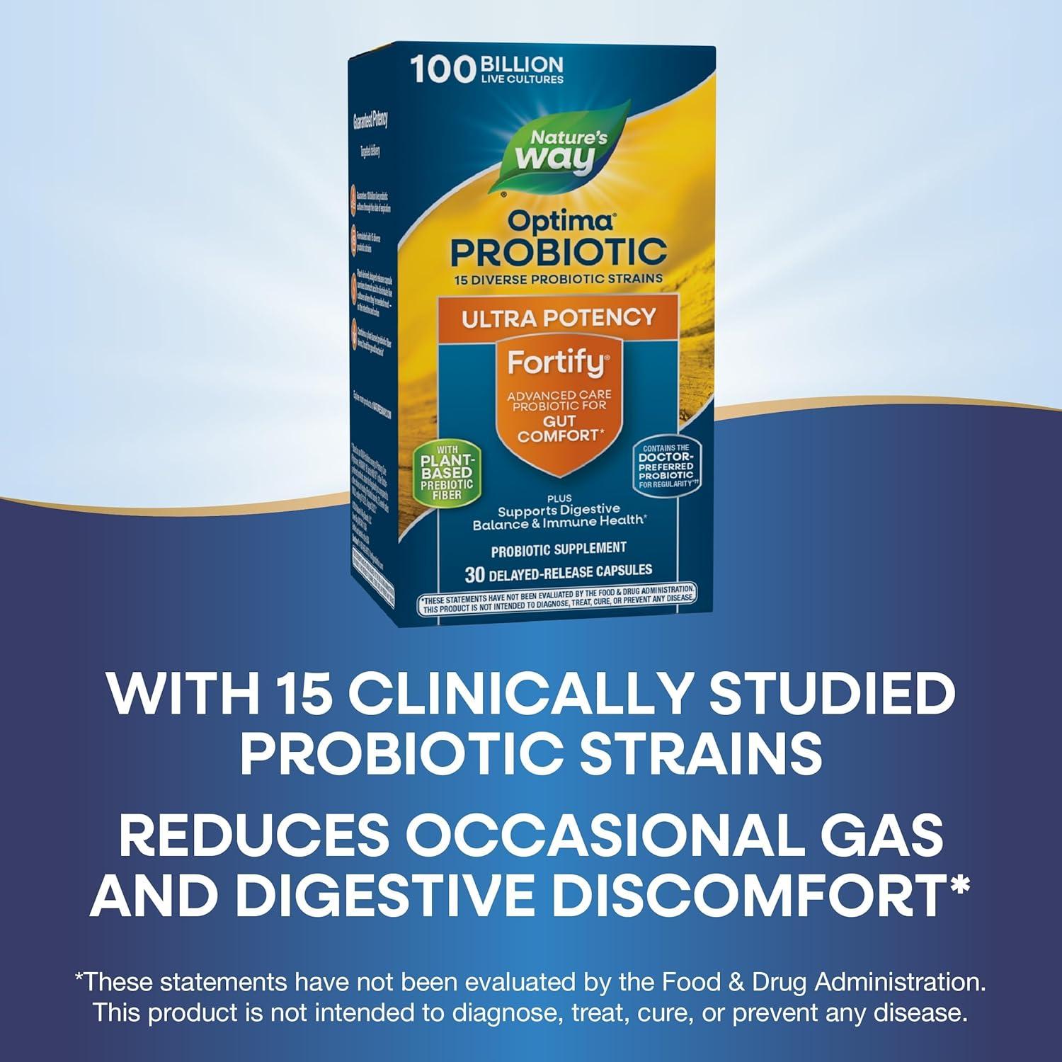 Probiotico Fortalece Optima Nature's Way 100 Mil Millones 30 Cápsulas