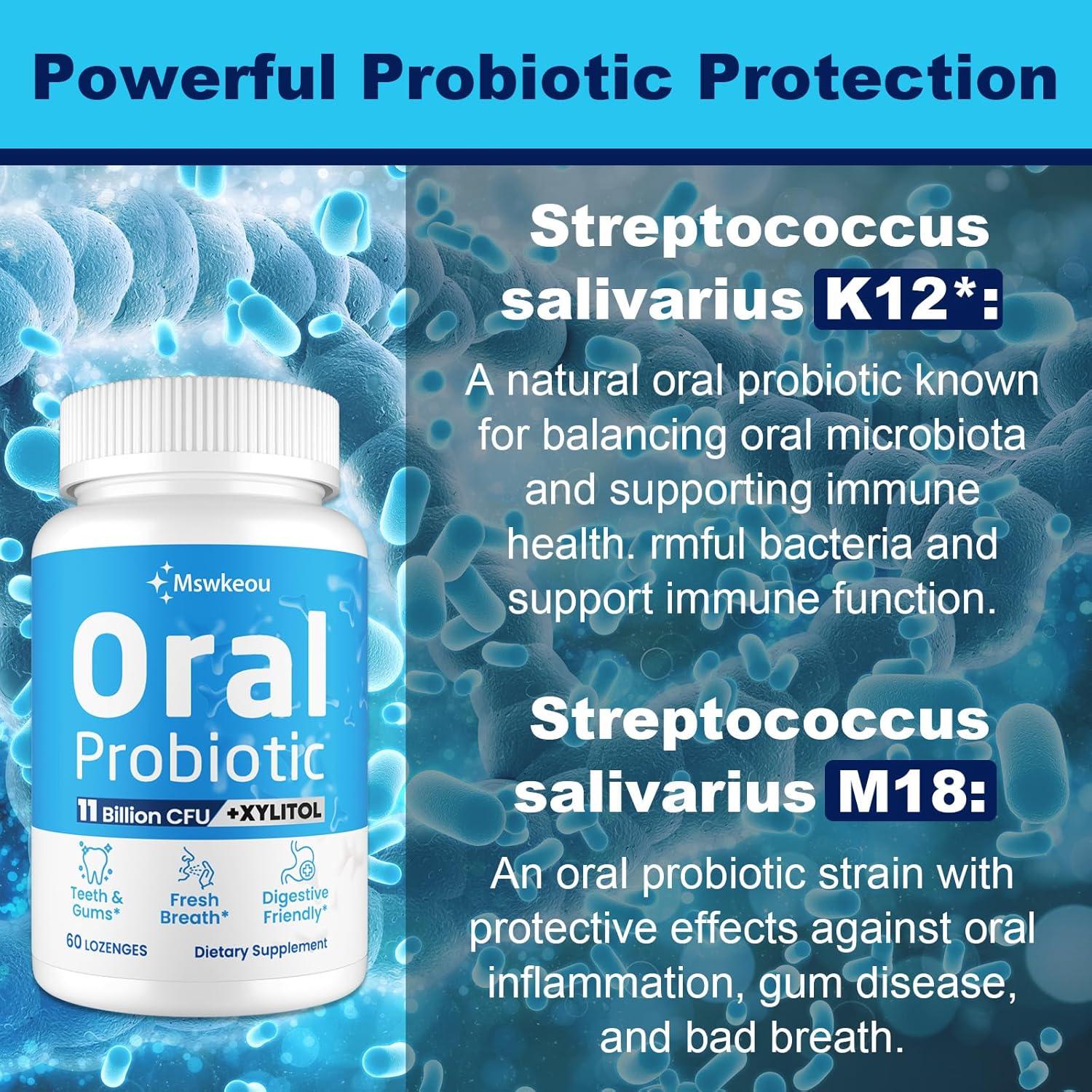 Probioticos Orales Masticables Mswkeou 60 Pastillas 11 Mil Millones CFU