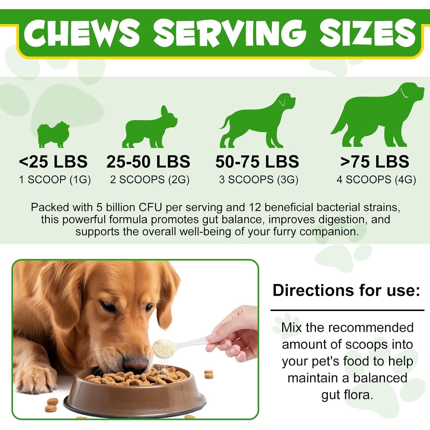 Polvo Probiotico para Perros BOTAI - 120 Cucharadas Digestivas