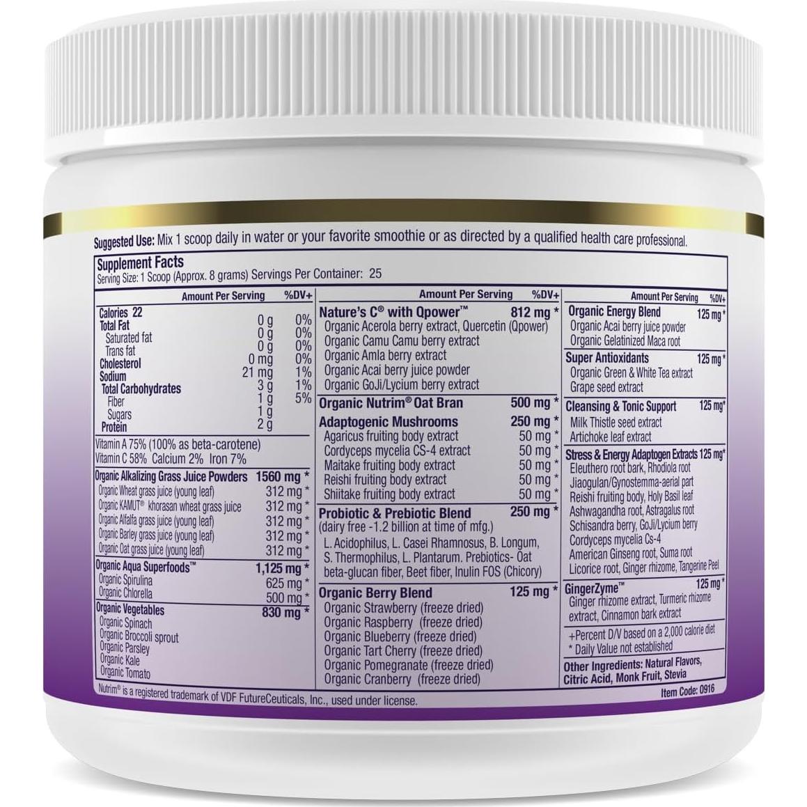 Polvo Superalimento Berry Paradise Herbs 199.58g Orgánico