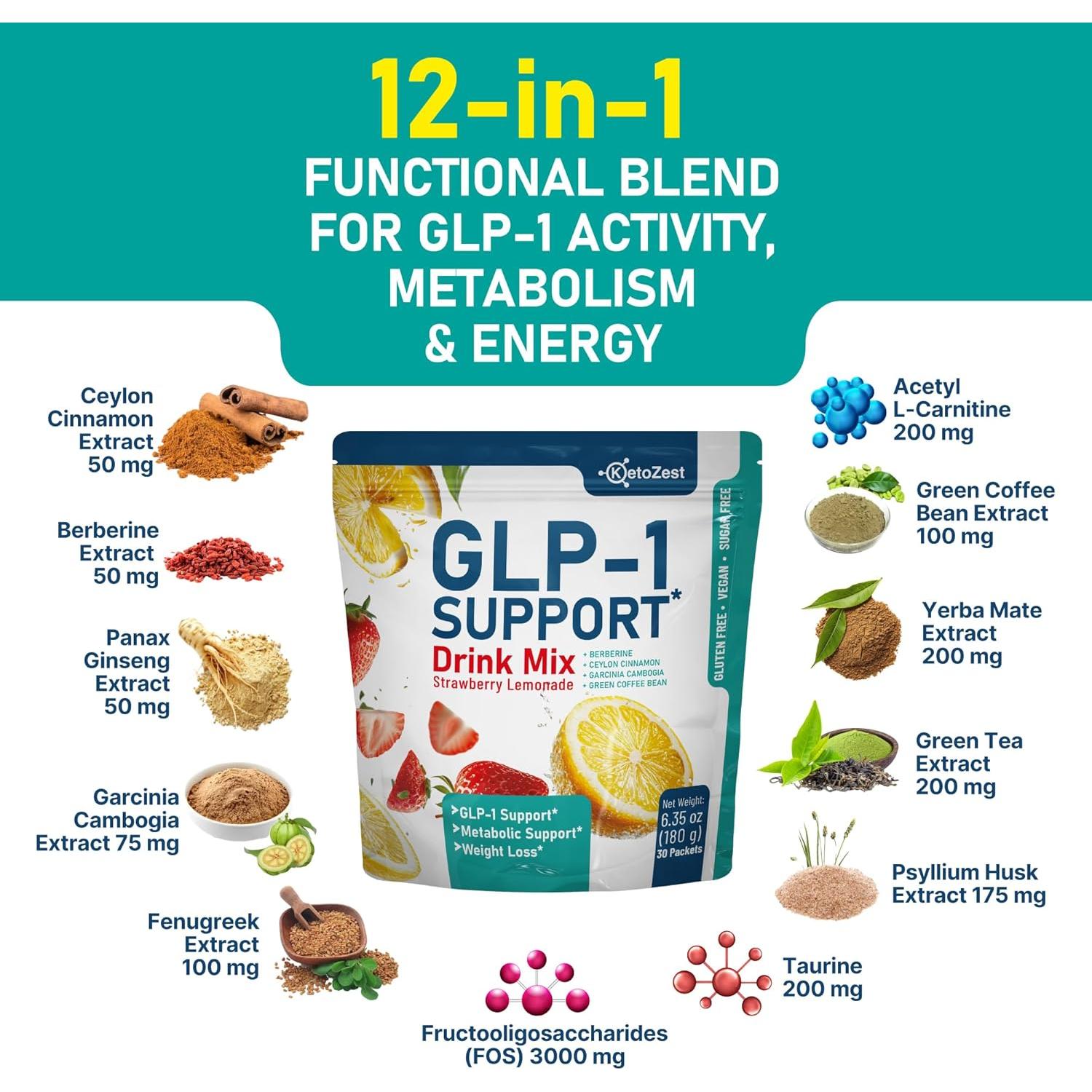 Mezcla en Polvo KetoZest GLP-1 30 Porciones - Apoyo Metabólico