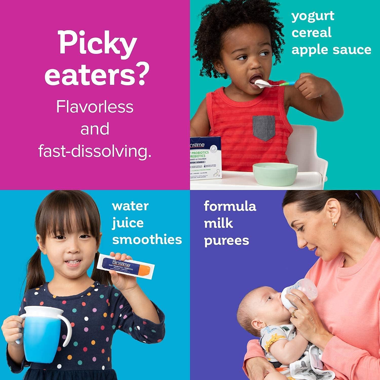 Biostime Probiotico y Prebiotico para Bebés con Vitamina D - 28 Paquetes