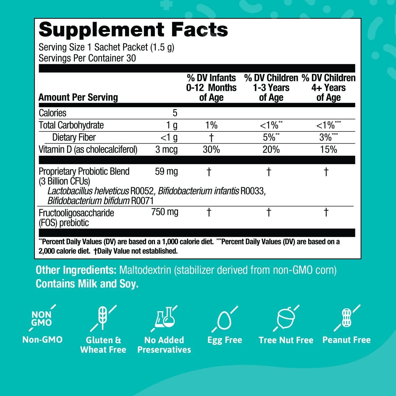 Biostime Probiotico y Prebiotico para Bebés con Vitamina D - 28 Paquetes
