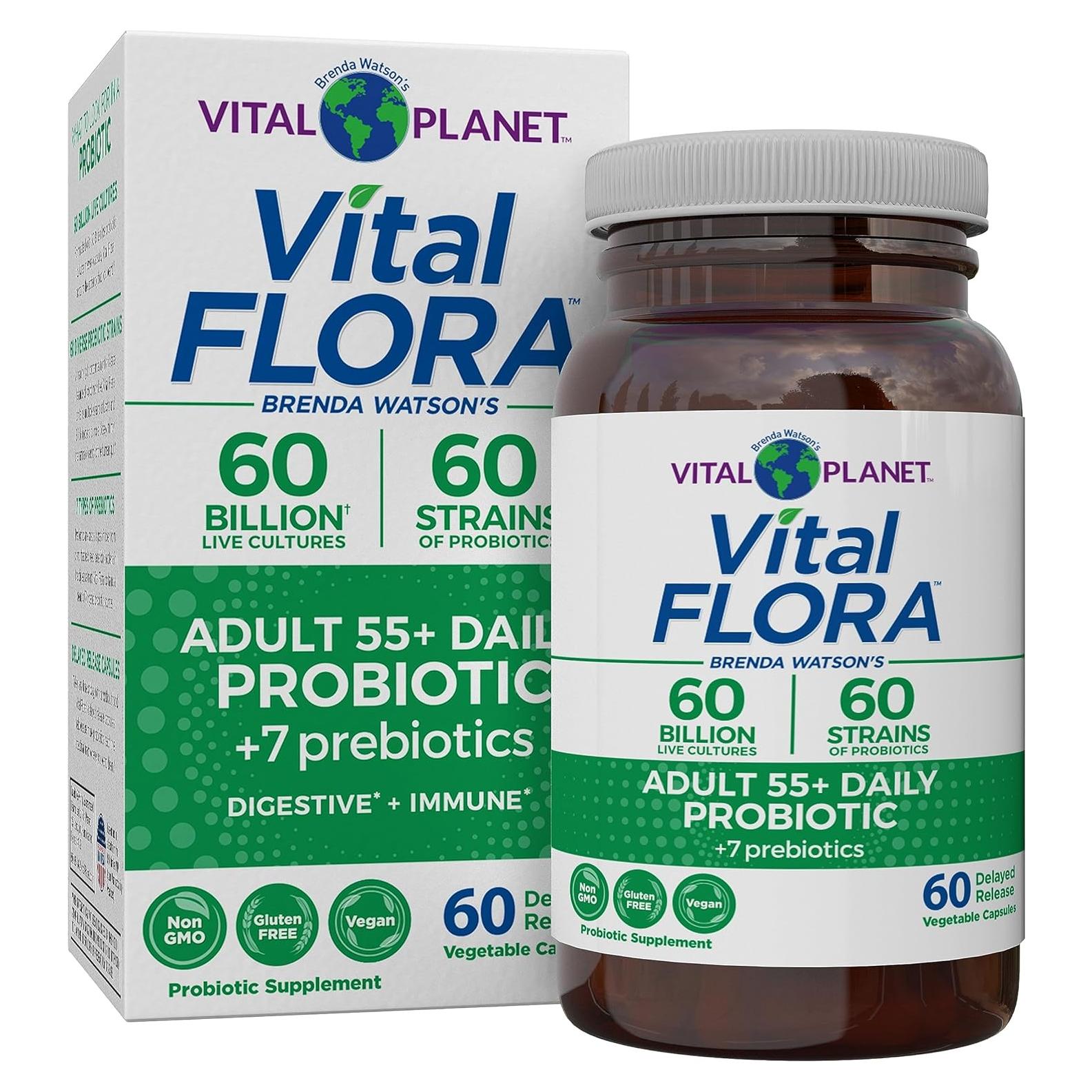 Probiotico Flora Vital Adulto 55+ 60 Mil Millones CFU 60 Cápsulas
