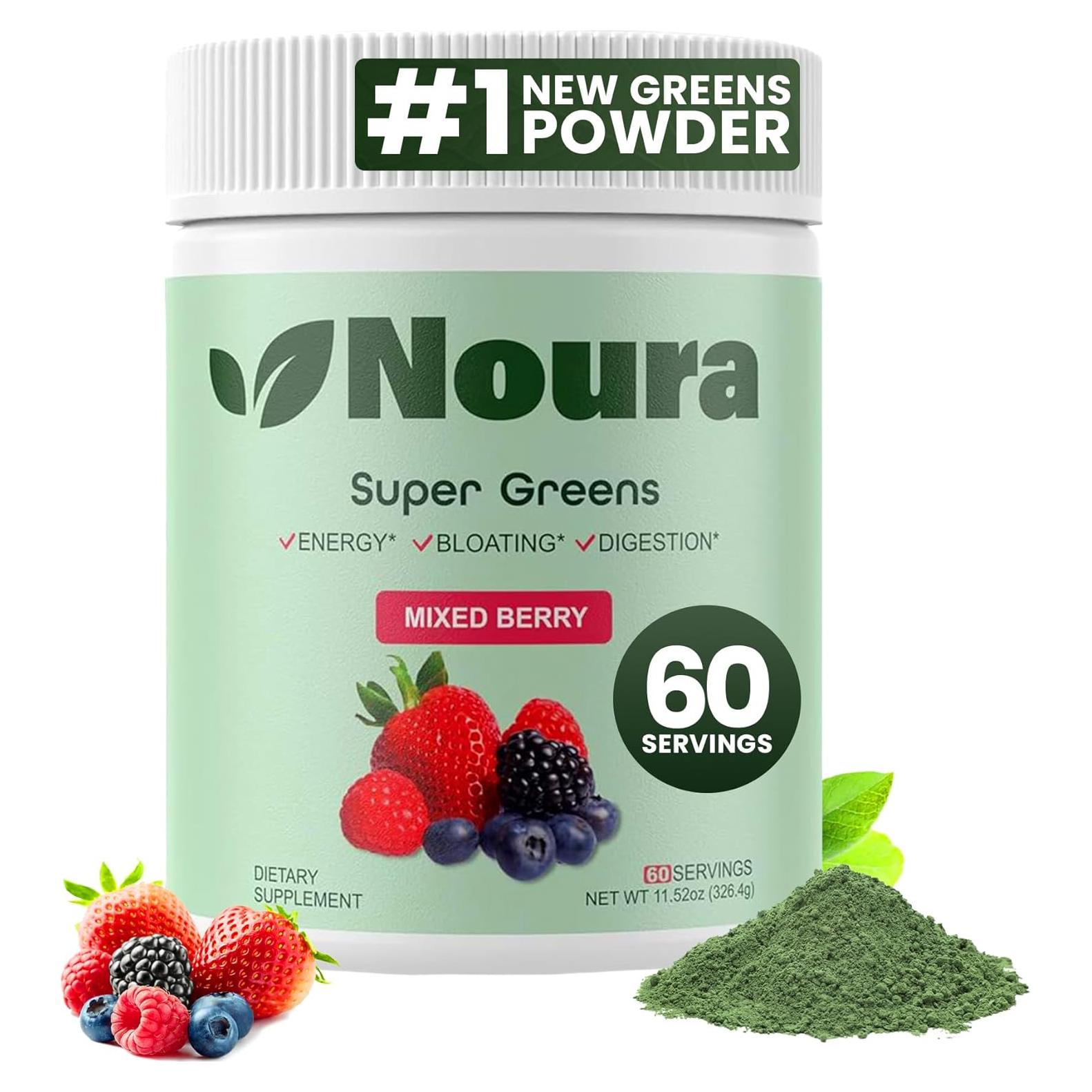 Polvo de Super Verdes Noura Nutrition 60 Porciones Energía Salud