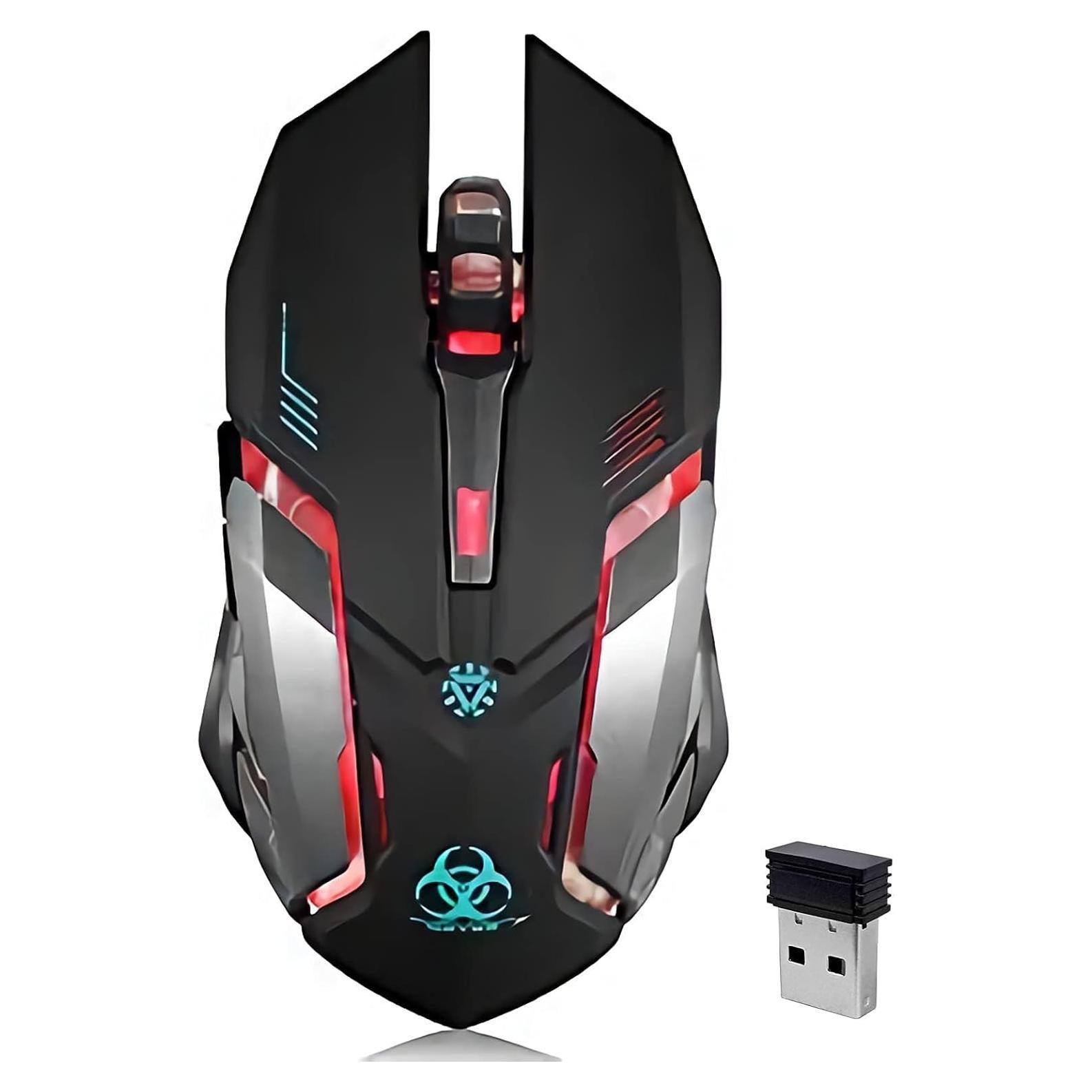 Ratón Gaming Inalámbrico VEGCOO C9BK Silencioso LED 400mAh