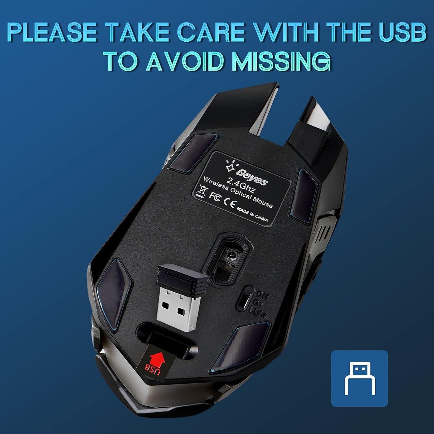 Ratón Gaming Inalámbrico VEGCOO C9BK Silencioso LED 400mAh