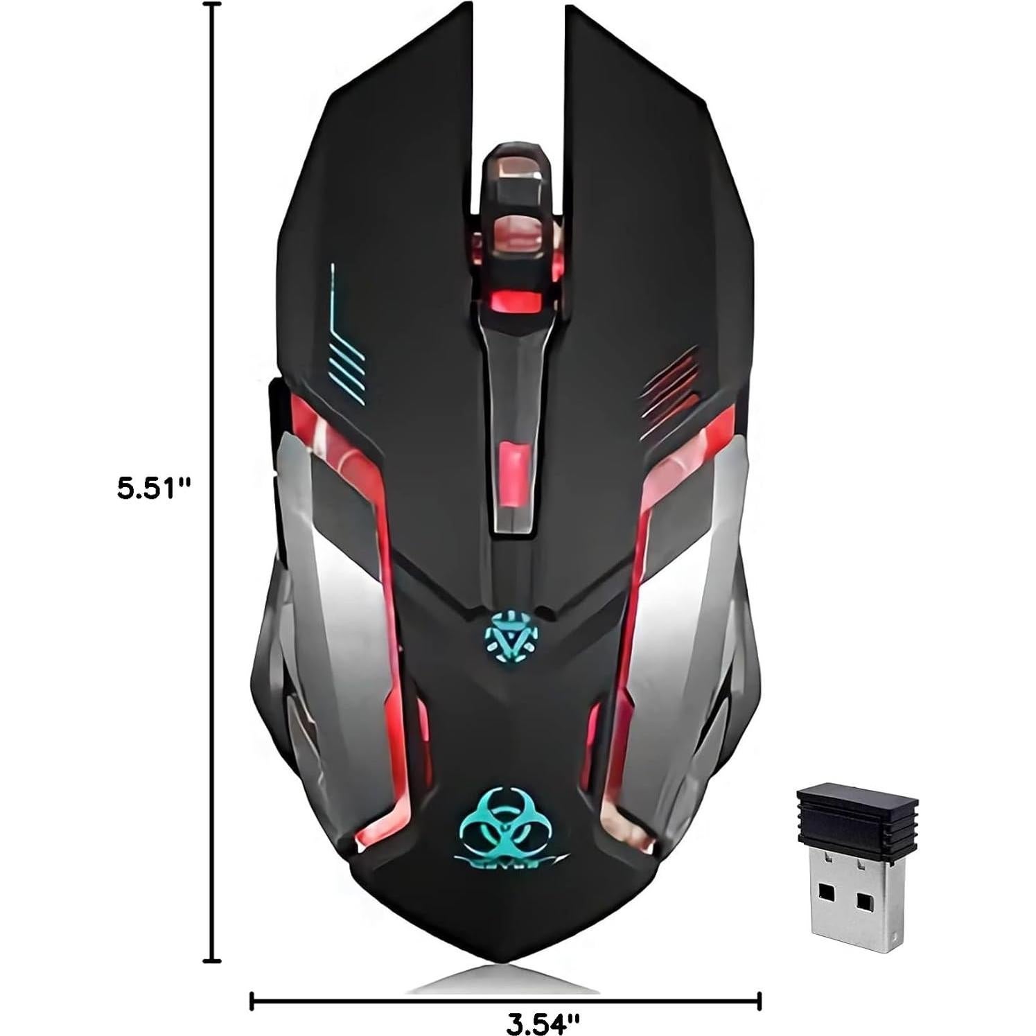 Ratón Gaming Inalámbrico VEGCOO C9BK Silencioso LED 400mAh