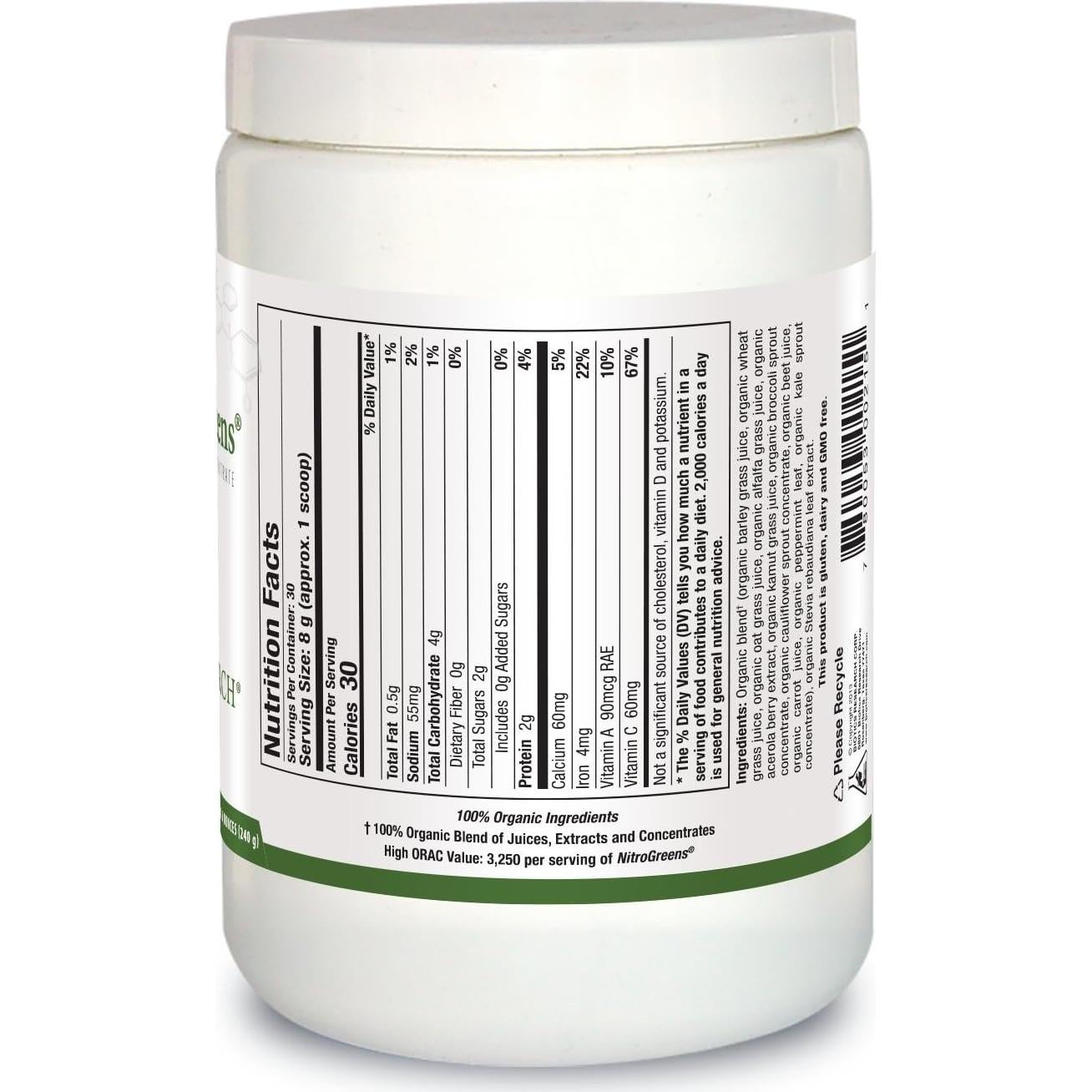 Biotics Research NitroGreens Polvo Orgánico 243.8g Antioxidante