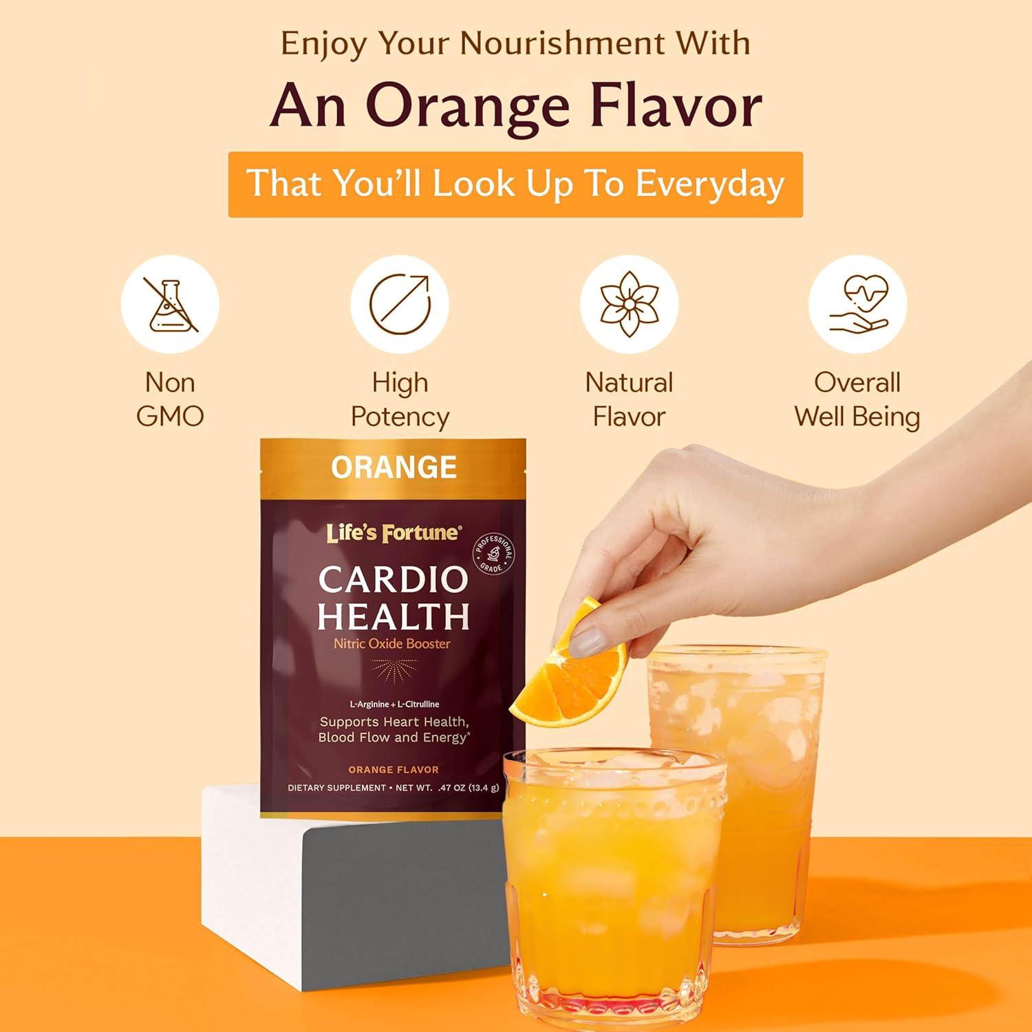 Suplemento en polvo L-Arginina L-Citrulina Life's Fortune 396g Naranja