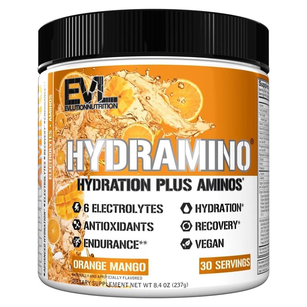 Evlution Nutrition Hydramino 30 Porciones Naranja Mango - Hidratación Completa