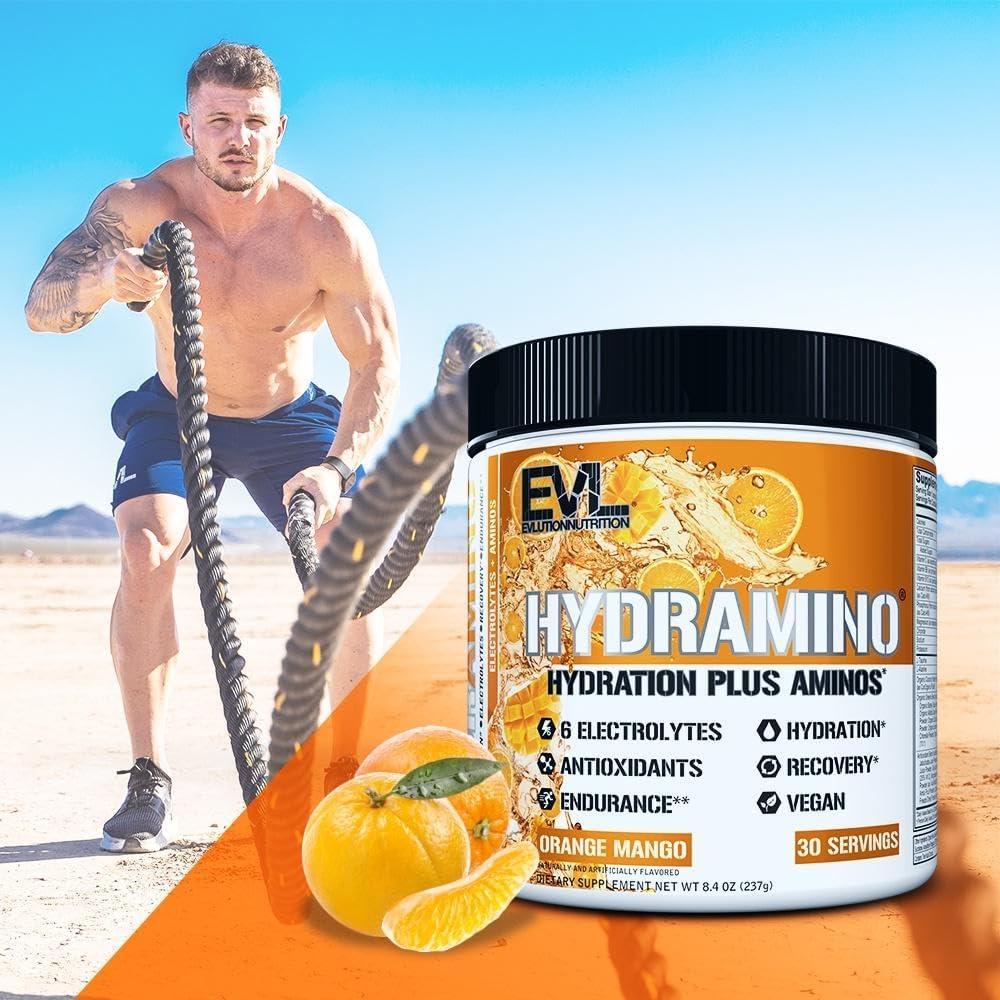 Evlution Nutrition Hydramino 30 Porciones Naranja Mango - Hidratación Completa