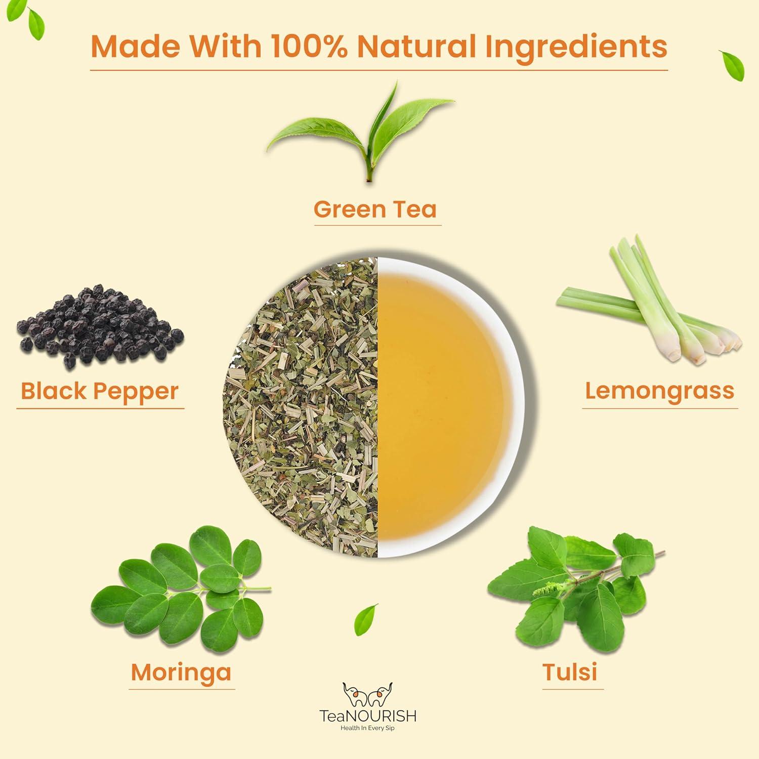 Té Verde Moringa Tulsi TeaNOURISH 100g - Natural y Saludable