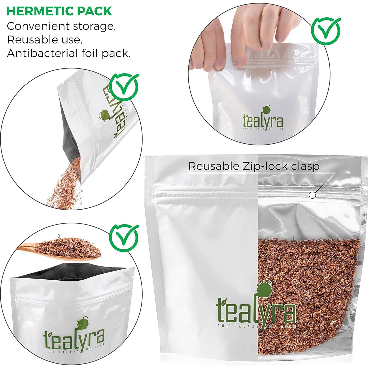 Té Herbal Rooibos Puro Tealyra 450g - Sin Cafeína, Antioxidante