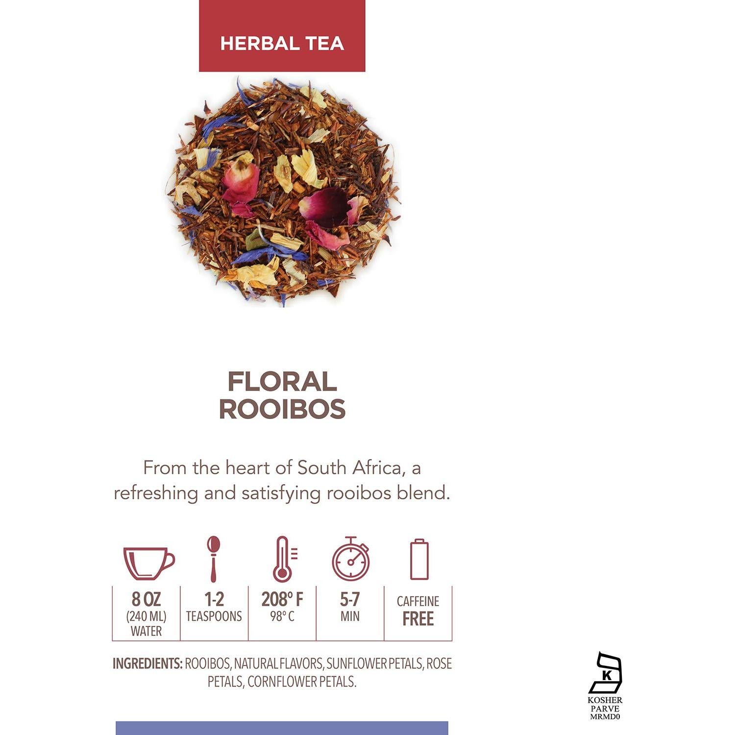 Té Herbal Teabloom Rooibos Floral a Granel 90 g Kosher