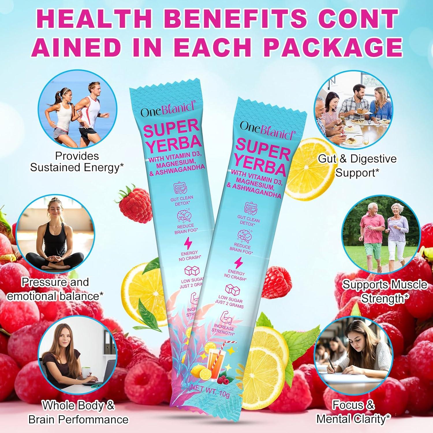 Yerba Mate Instantáneo en Polvo Super Yerba Mate 30 Porciones con Vitamina D3 y Magnesio