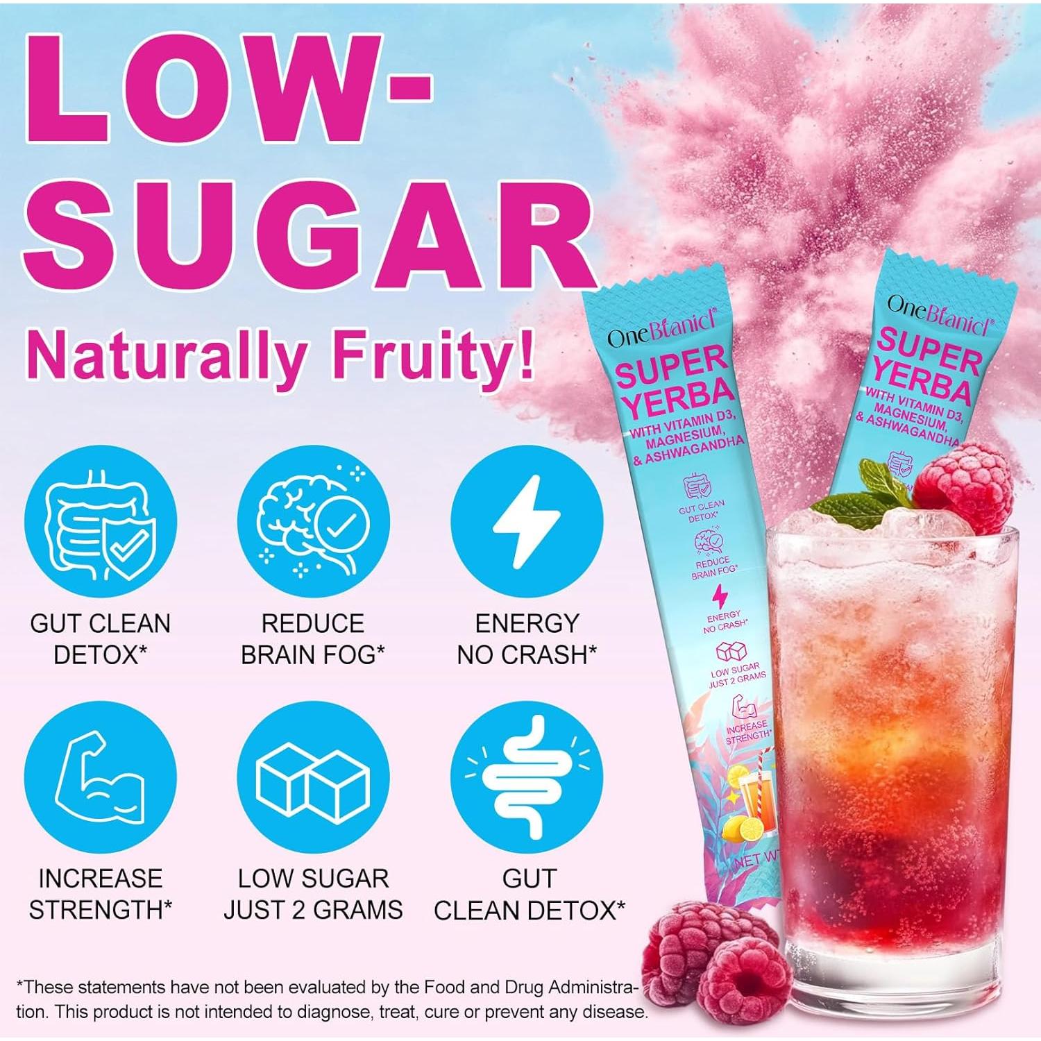 Yerba Mate Instantáneo en Polvo Super Yerba Mate 30 Porciones con Vitamina D3 y Magnesio