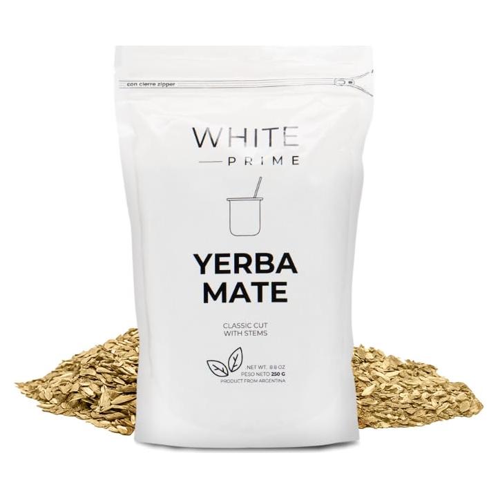 Yerba Mate Clásica con Palos WHITE Prime 250g - 100% Natural