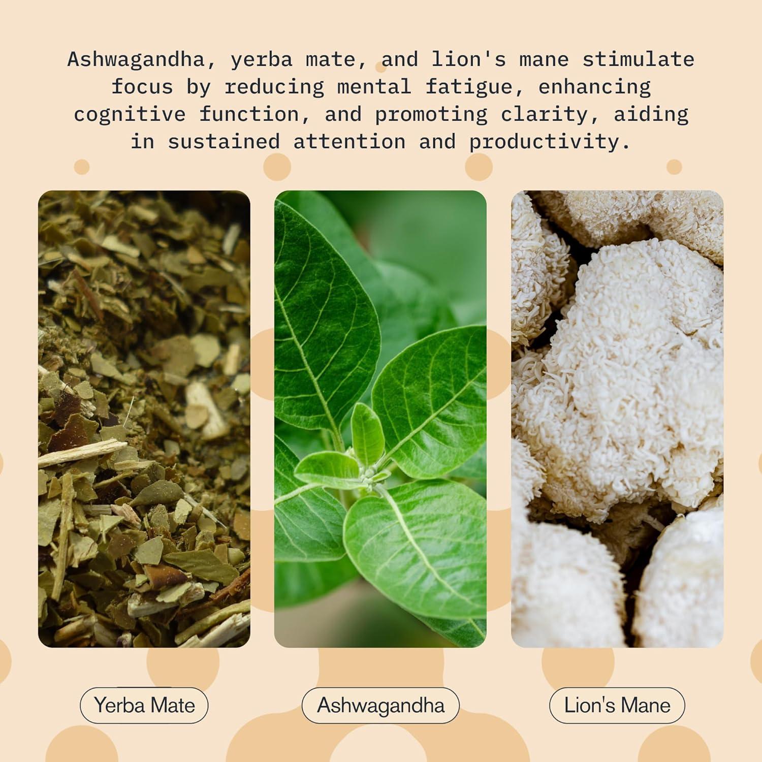 Bebida Nootrópica Focus Overachieve - Yerba Mate y Ashwagandha - 3x60ml