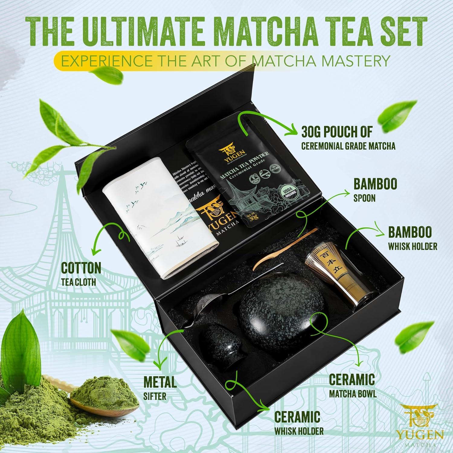 Juego de Batidores de Matcha YUGEN - 7 Piezas con 30g Ceremonial