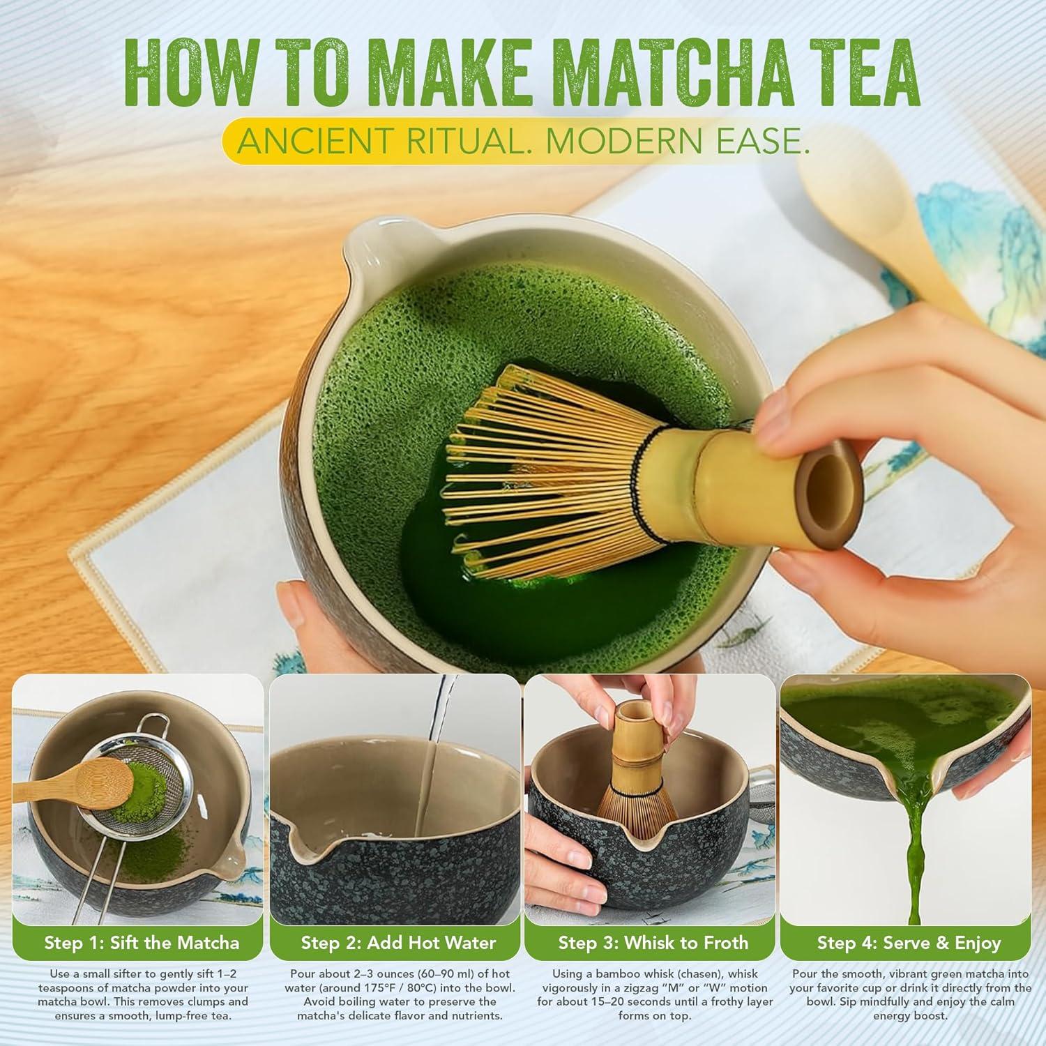 Juego de Batidores de Matcha YUGEN - 7 Piezas con 30g Ceremonial