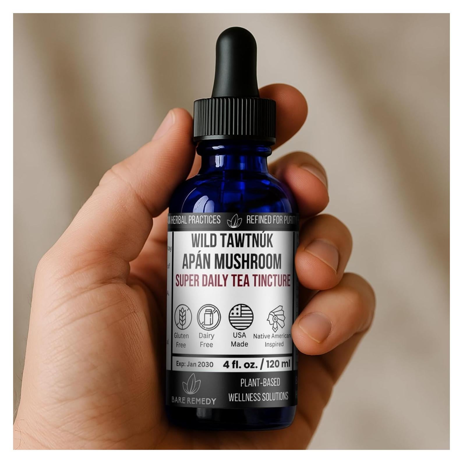 Tintura de Té de Hongos Apán Silvestres Bare Remedy 120ml