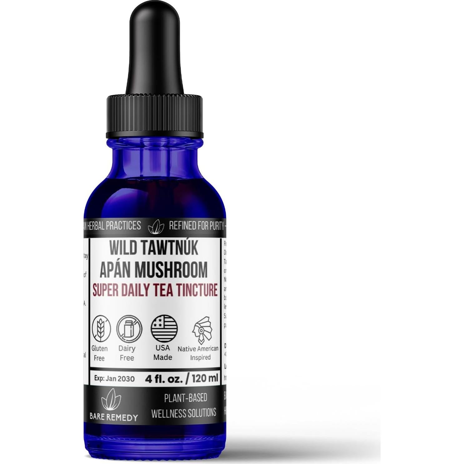 Tintura de Té de Hongos Apán Silvestres Bare Remedy 120ml