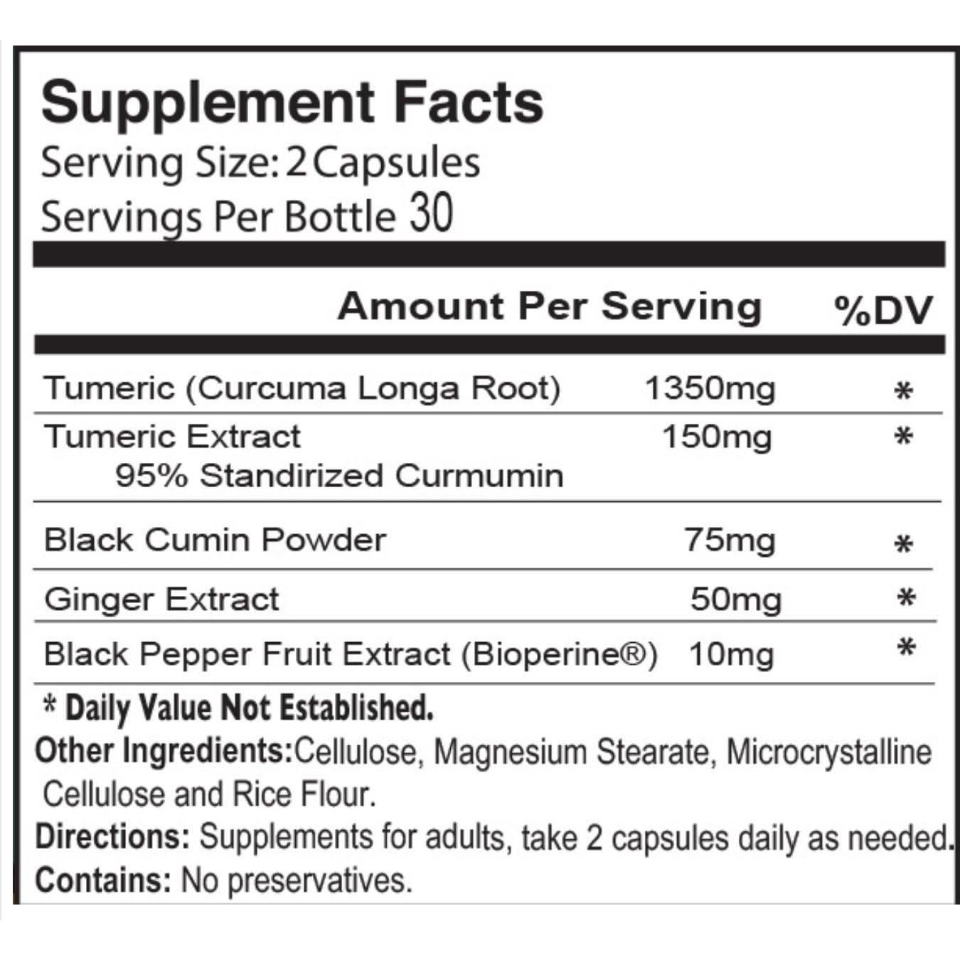 Cápsulas Veganas de Cúrcuma 1350mg Sweet Sunnah