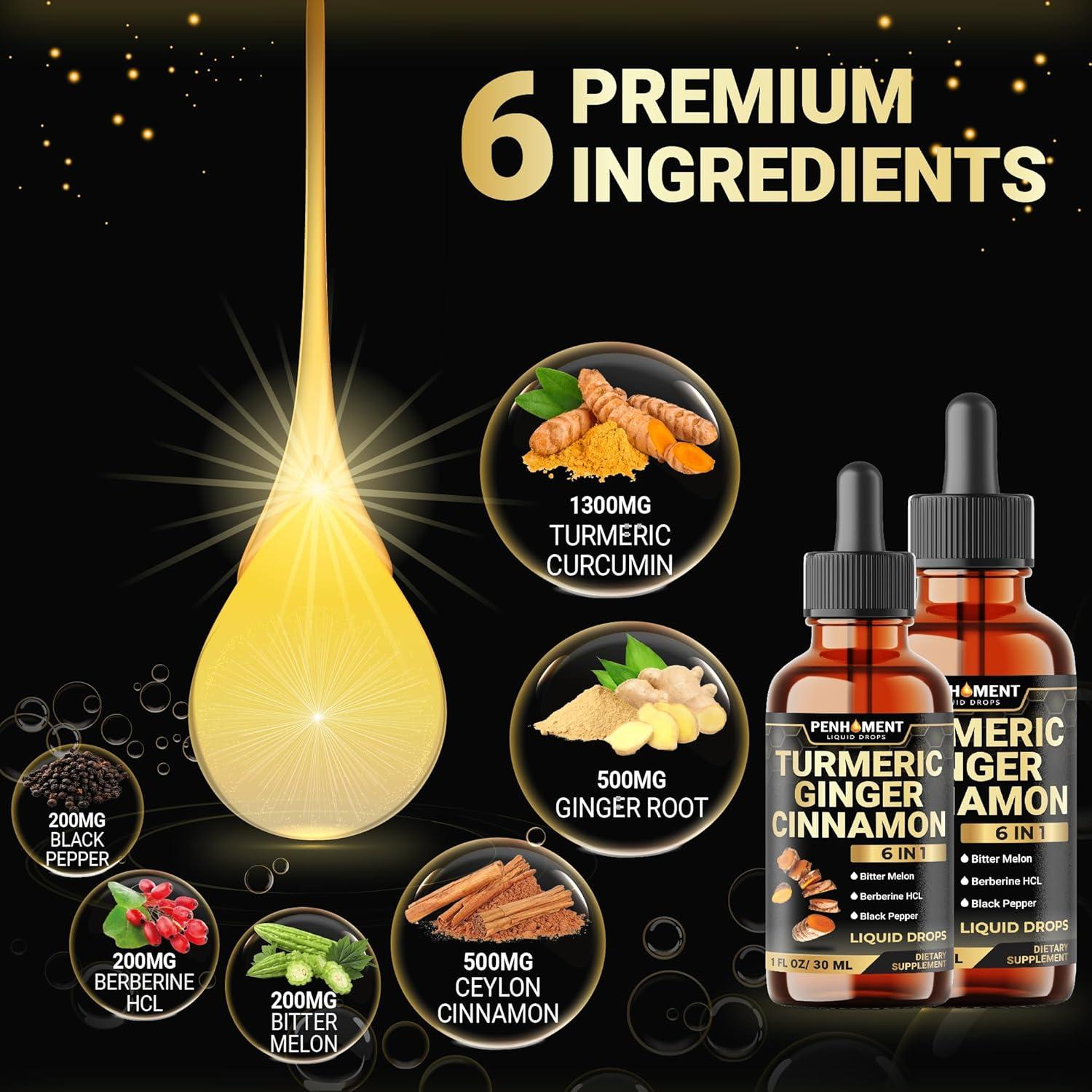 Suplemento Líquido de Cúrcuma Penhoment 2x29.57ml - Salud Articular